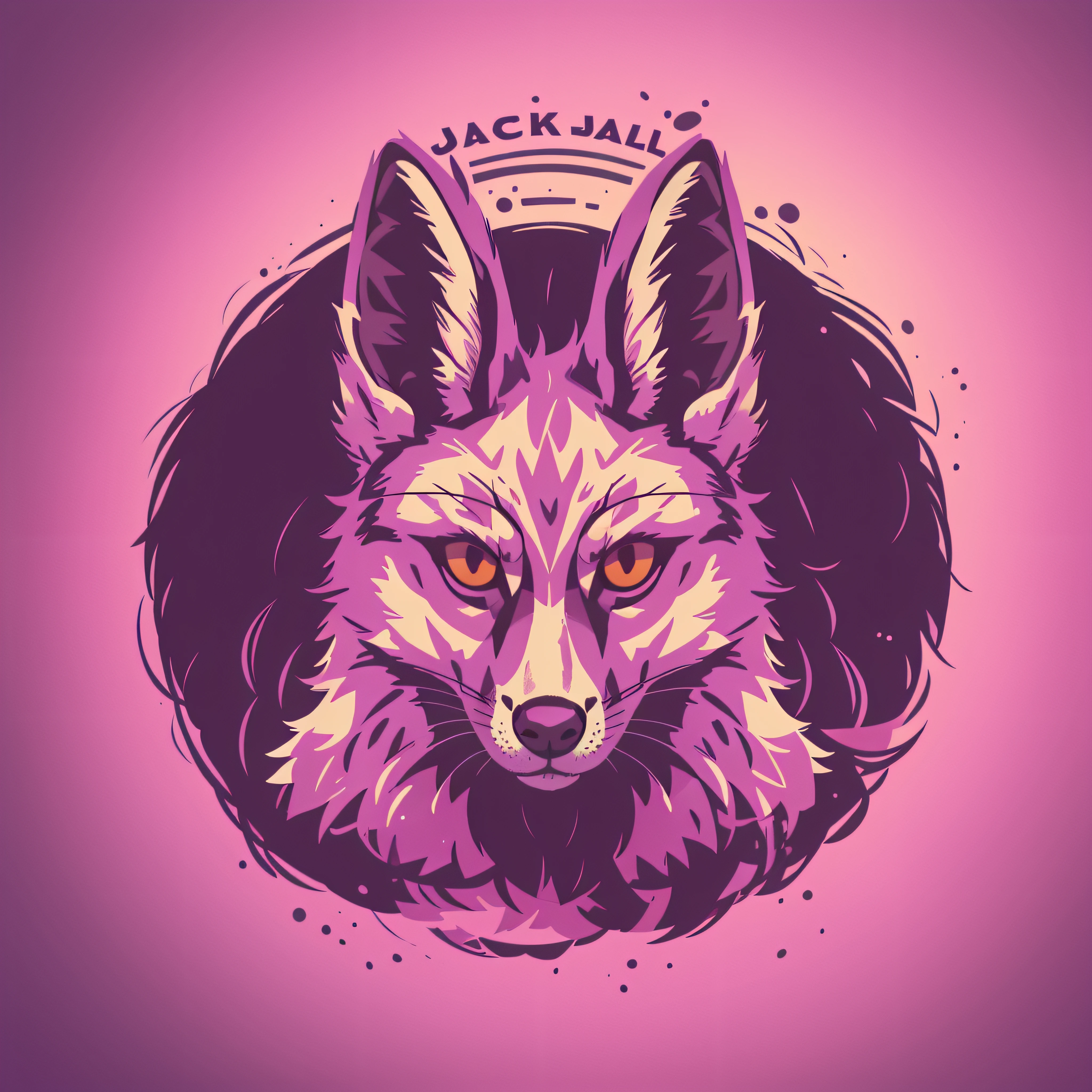 graphic for t-shirt design, clean logo, vector image, jackal