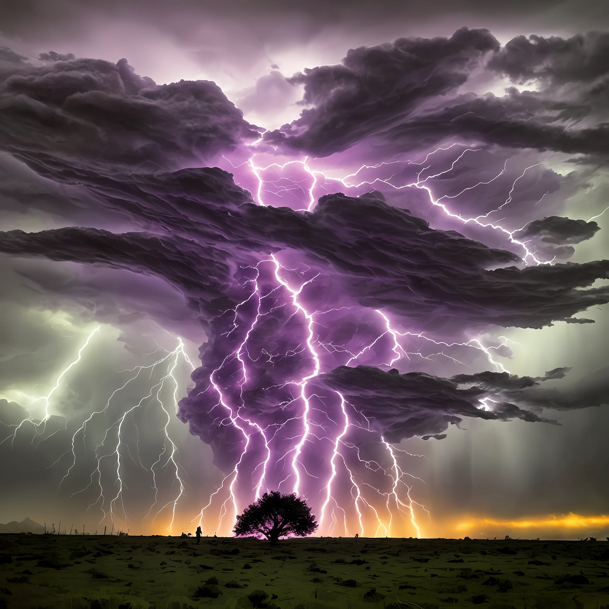 There was a sudden sound in the void that seemed to tear the heavens and the earth，A purple heavenly thunder was like the light of annihilation，It rumbled down on his massive tree