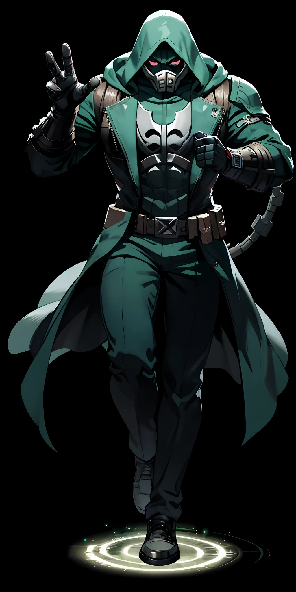 Bane fused with Doctor Doom,full body, cosmic background, big green aura,badass pose,high detailed,highest quality,hd,8k
