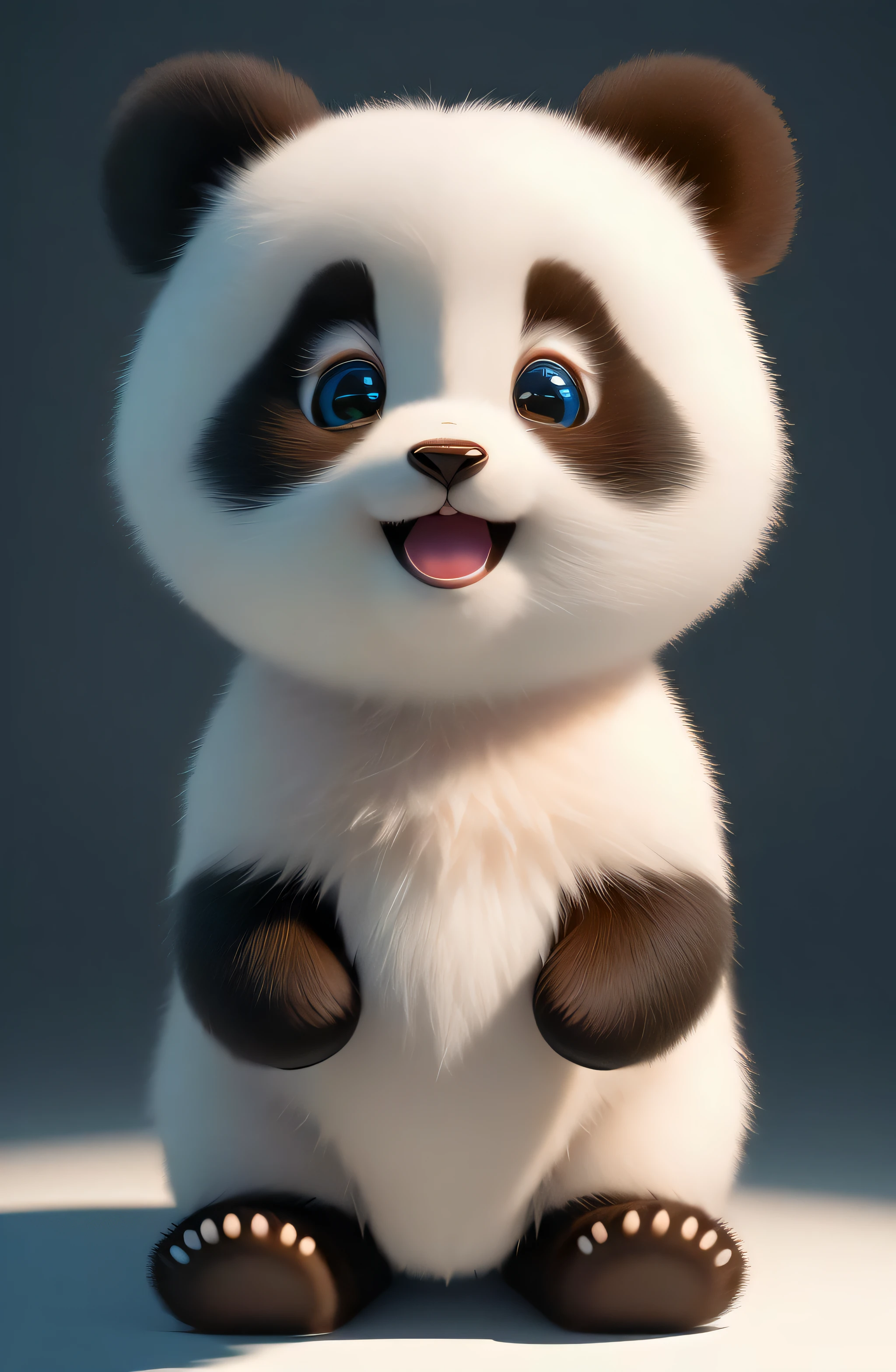 (masterpiece), (best quality), (ultra-detailed), (full body:1.2), Super cute, Baby, Pixar, Baby panda in pajamas, Big bright eyes, Fluffy, Smile, Delicate and fine, Fairy tales, Incredibly high detailed, Pixar style, Bright color palette, Natural light, Simple background with pure color, Octane render, Trending on Artstation, Gorgeous, Ultra wide angle, 8k, HD, Realistic