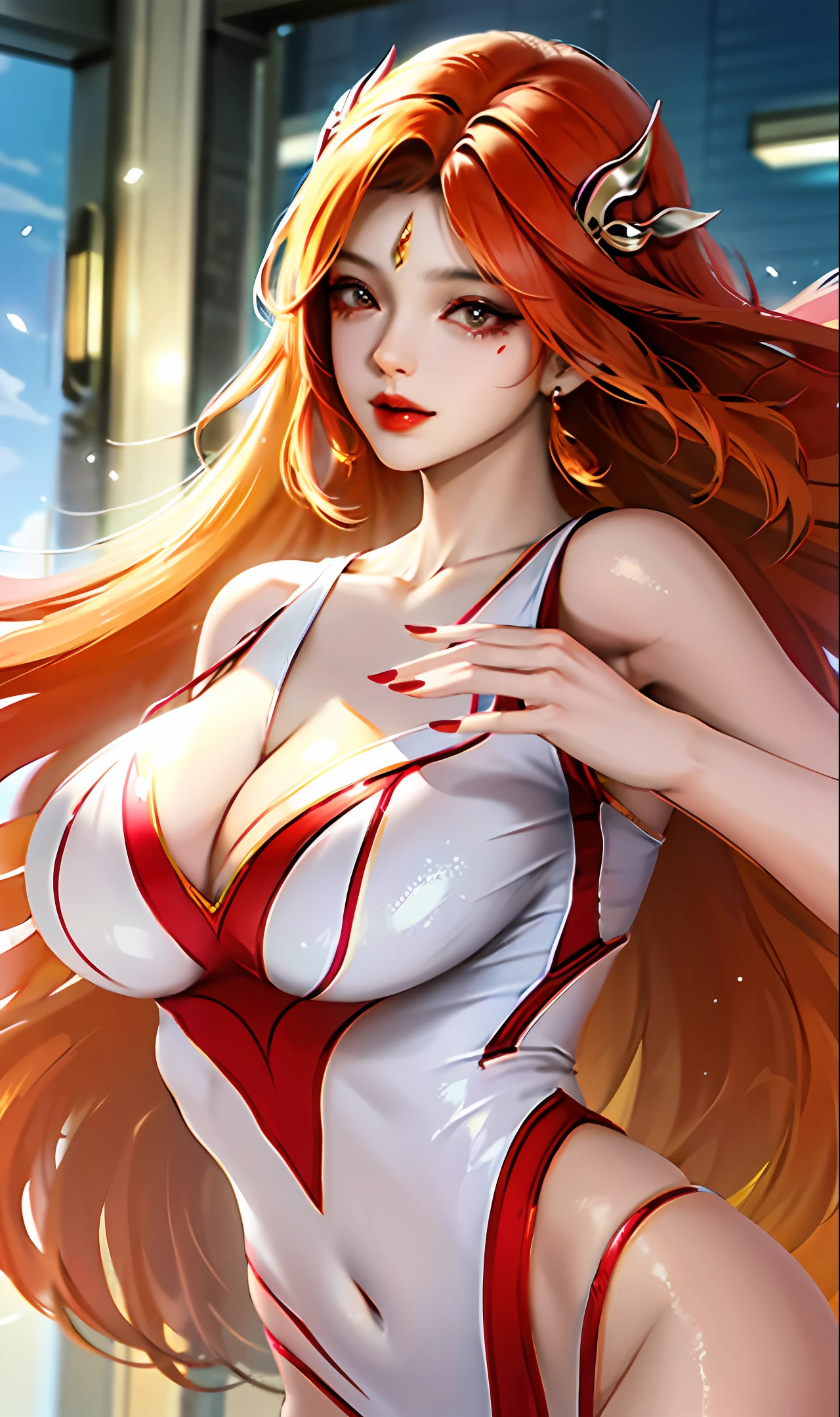 Superb beautiful girl with huge breasts,She has a hot figure,On the busy streets,Naked,CG HD without rendering,Top image quality