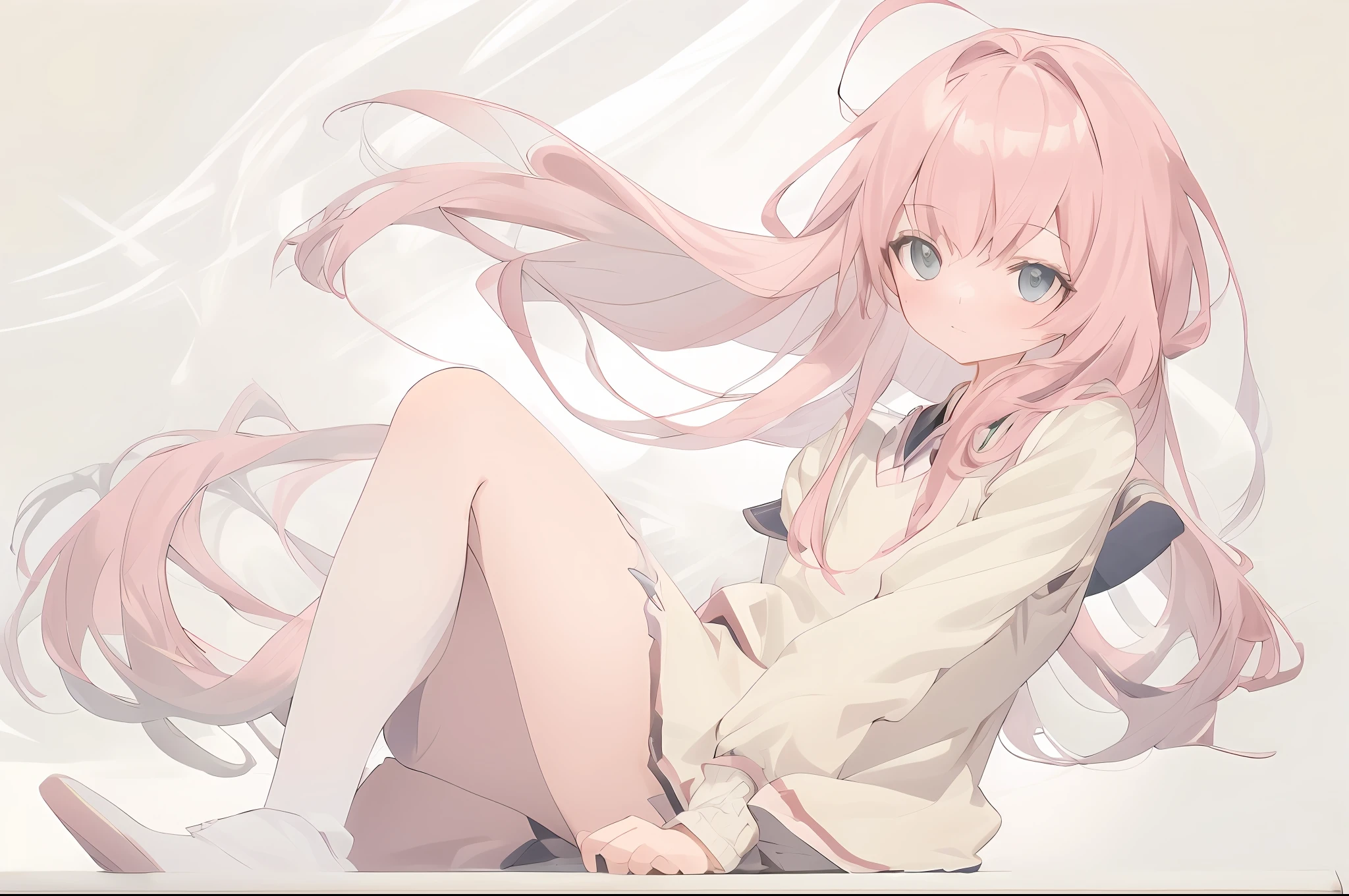 Anime girl with pink hair sitting on table in school uniform, Smooth anime CG art, Beautiful Anime High School Girls, Anime girl with long hair, Surrealism female students, Realistic schoolgirl, seductive anime girls, Surrealism female students, Cute anime girl, up of young anime girl, Anime art wallpaper 8 K, attractive anime girls, Beautiful anime girl