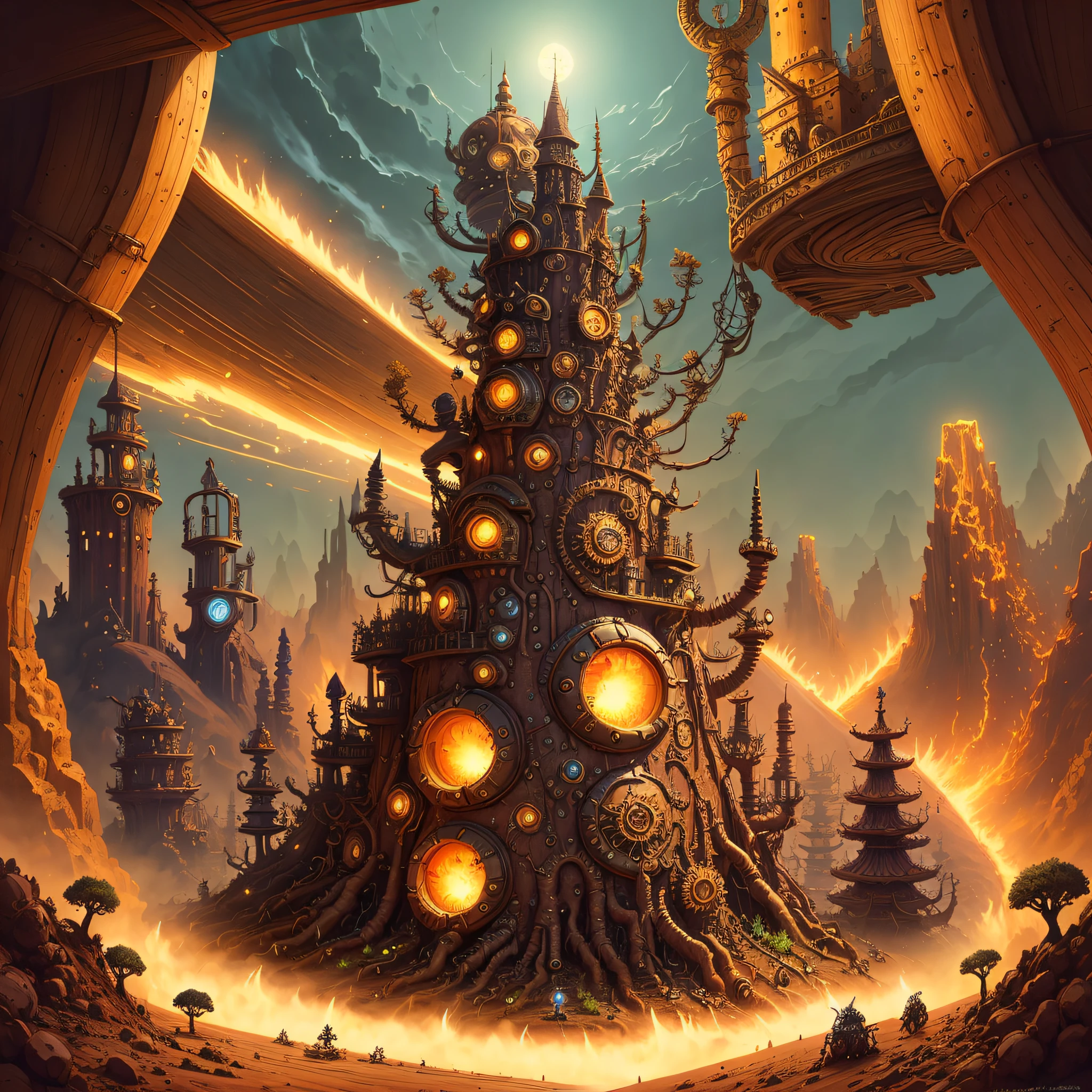 steampunk style anthill world of Warcraft style