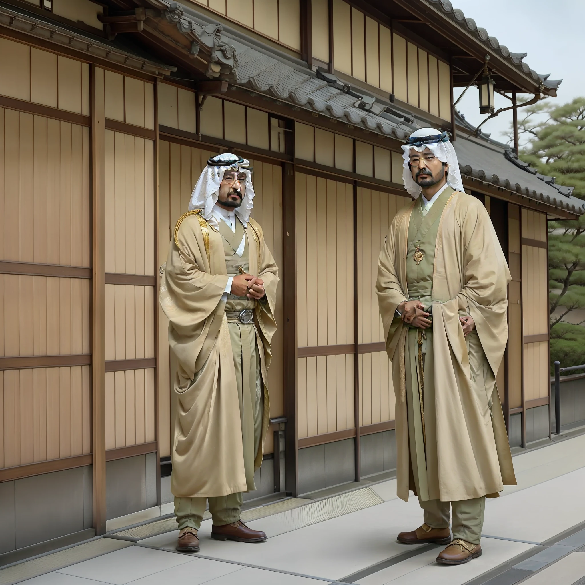 Arab soldiers meet the emperor in Kyoto, Japan