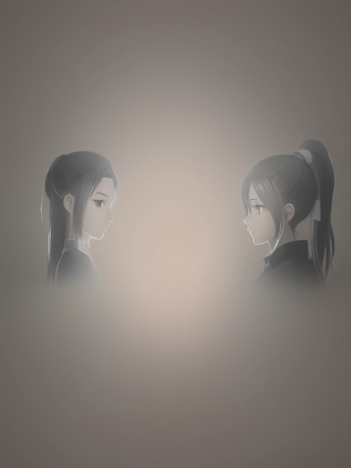 Anime girl with ponytail and ponytail face to face, Two different characters, Realistic anime 3 D style, anime girl profile, two beautiful anime girls, realistic anime artstyle, semirealistic anime style, In anime style, in an anime style, anime realism style, anime style character, Two characters, high detailed face anime, female anime character, subtle anime style