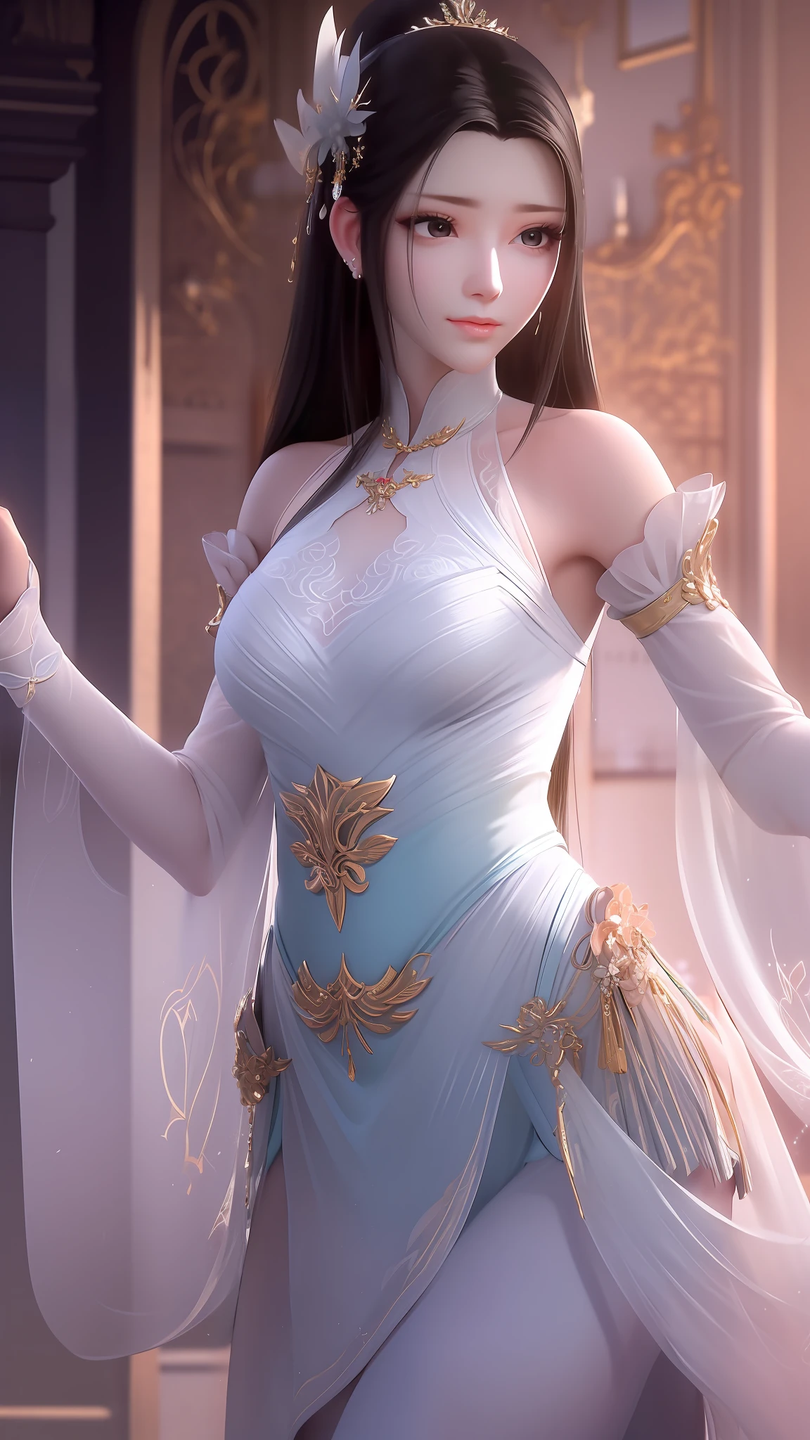 tmasterpiece,Best picture quality,HD 8K wallpaper,Beautiful picture,Elegant single woman,round skirt,Beautiful movements,Shiny eyes,Detail at its best,An exquisite masterpiece,Pure beauty and lightness,Moderately aesthetic,Gentle and elegant,Attention to detail。