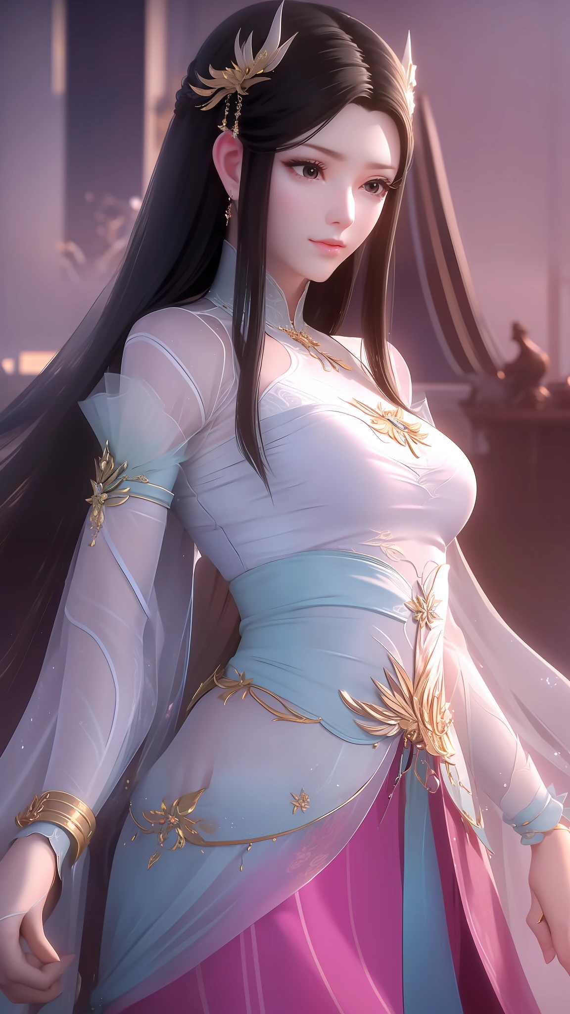 tmasterpiece,Best picture quality,HD 8K wallpaper,Beautiful picture,Elegant single woman,round skirt,Beautiful movements,Shiny eyes,Detail at its best,An exquisite masterpiece,Pure beauty and lightness,Moderately aesthetic,Gentle and elegant,Attention to detail。