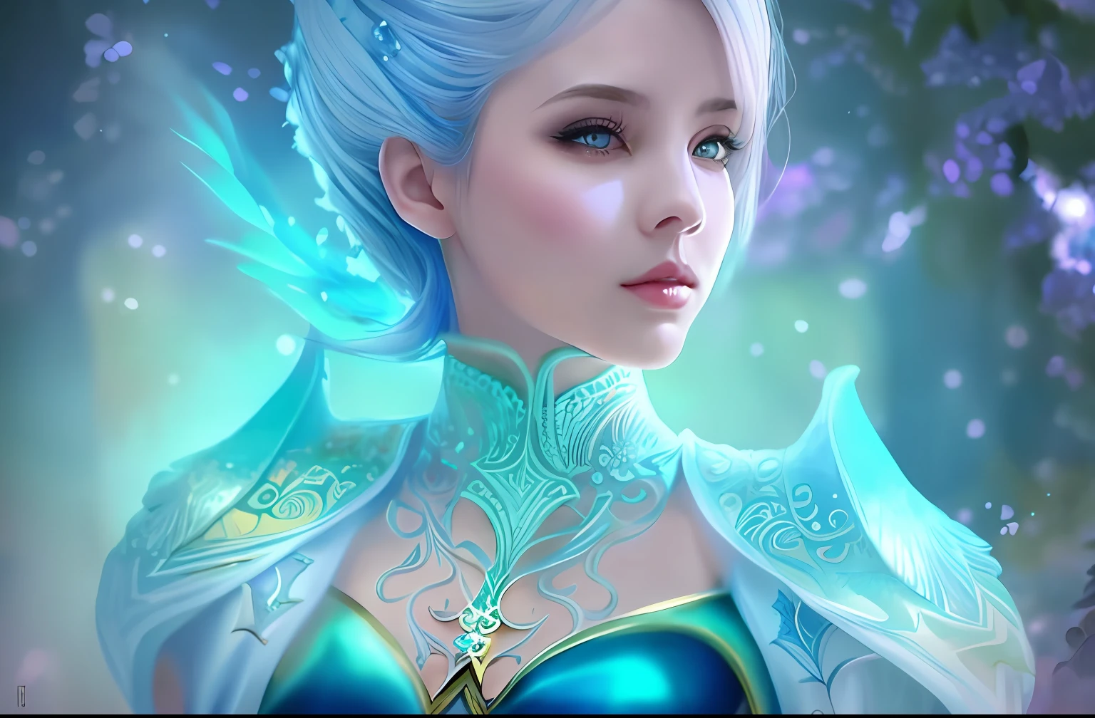 um close up de uma mulher com um vestido azul e branco e um cabelo azul, retrato bonito da arte da fantasia, retrato bonito da fantasia, retrato da arte da fantasia, arte de fantasia digital ), arte digital fantasia, arte digital fantasia arte, epic fantasy art portrait, bela arte de fantasia, arte digital de fantasia detalhada, arte digital de fantasia, arte de fantasia digital em alta, retrato de arte conceito de fantasia, retrato da fantasia