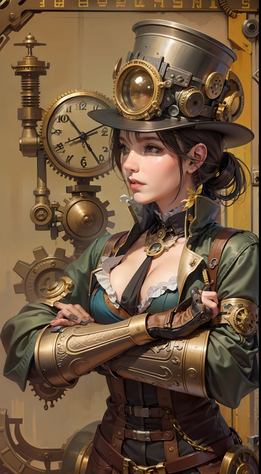 female Steampunk inventor