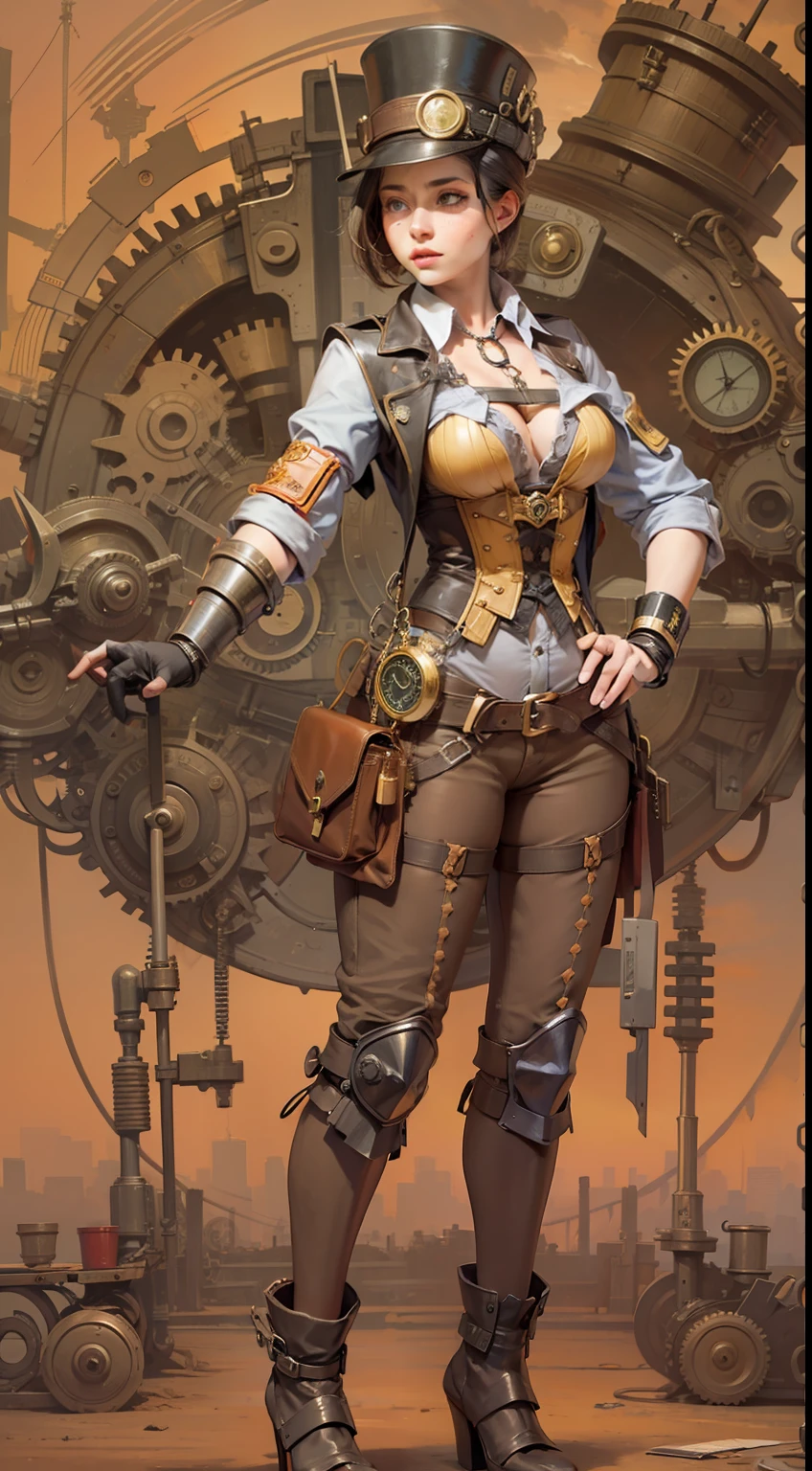 female Steampunk inventor
