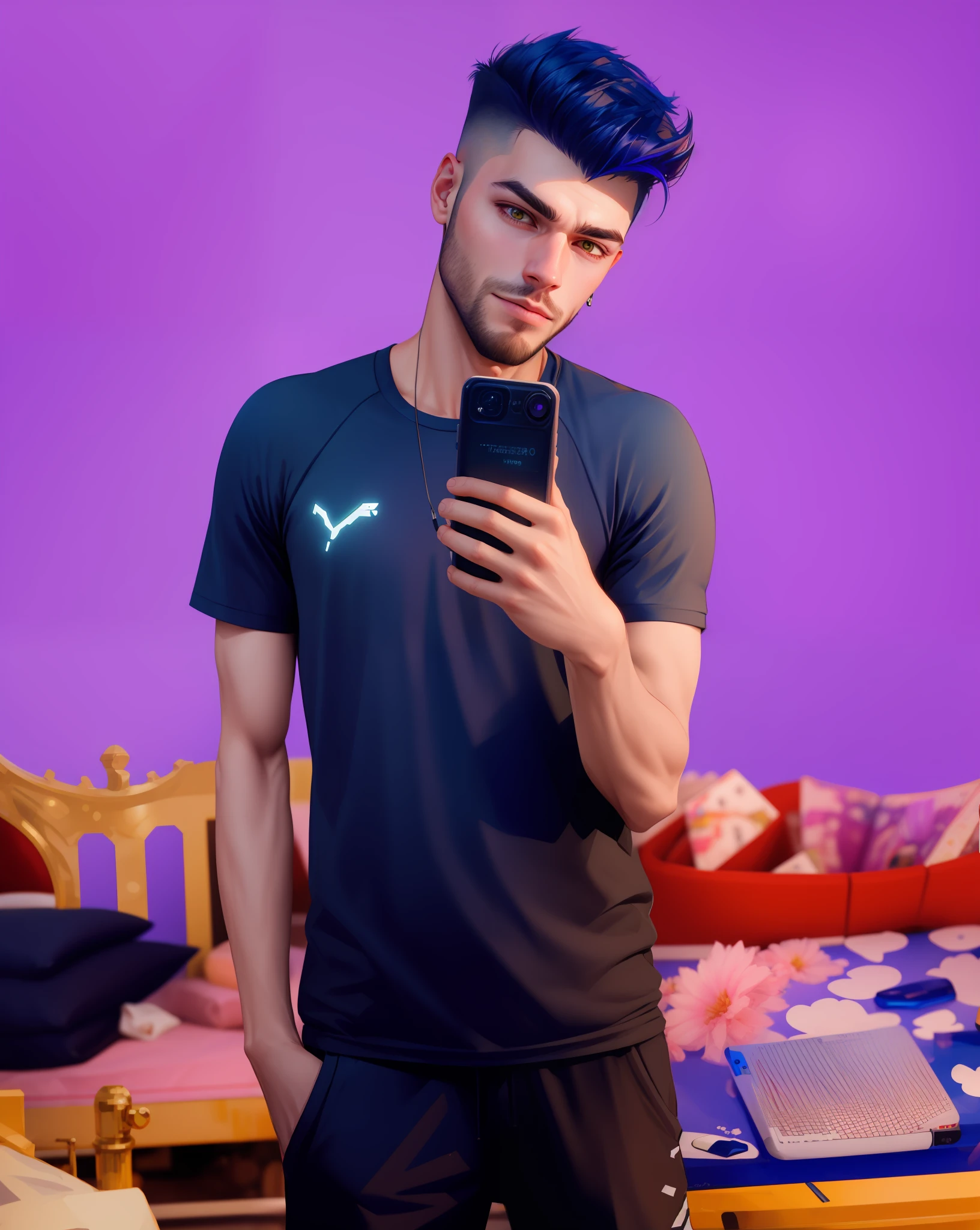 Change background cyberpunk handsome boy, realistic face, 8k, ultra realistic,