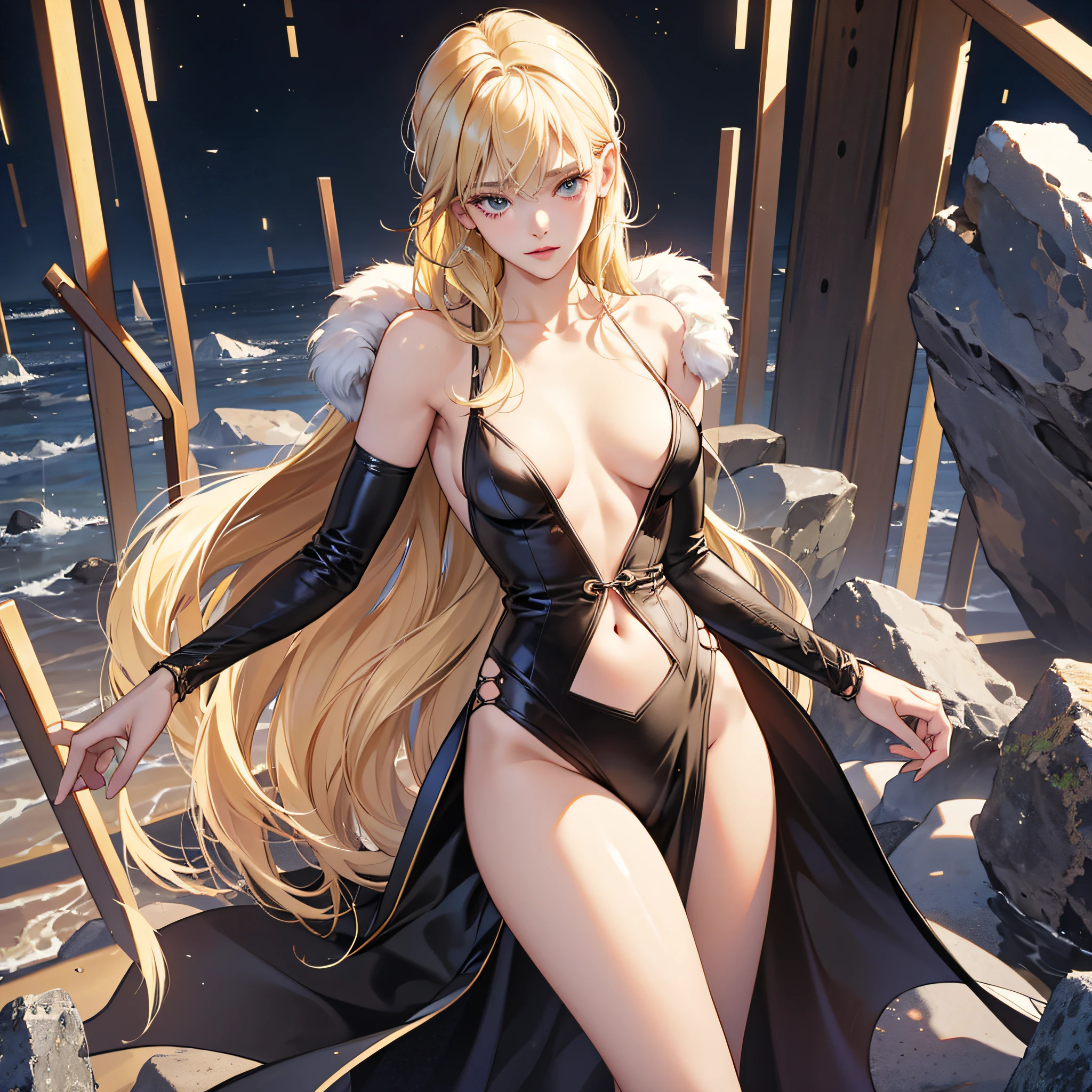 Live Action、Live-action、in 8K、Beautiful One Woman、barechested、blondehair、Thin constriction、Luxury、Delicate body、Facing the front and opening the crotch --auto