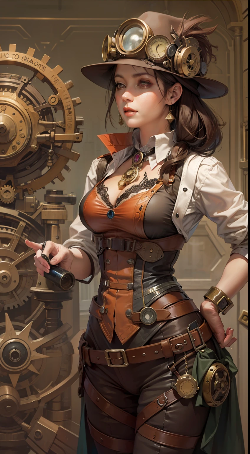 female Steampunk inventor