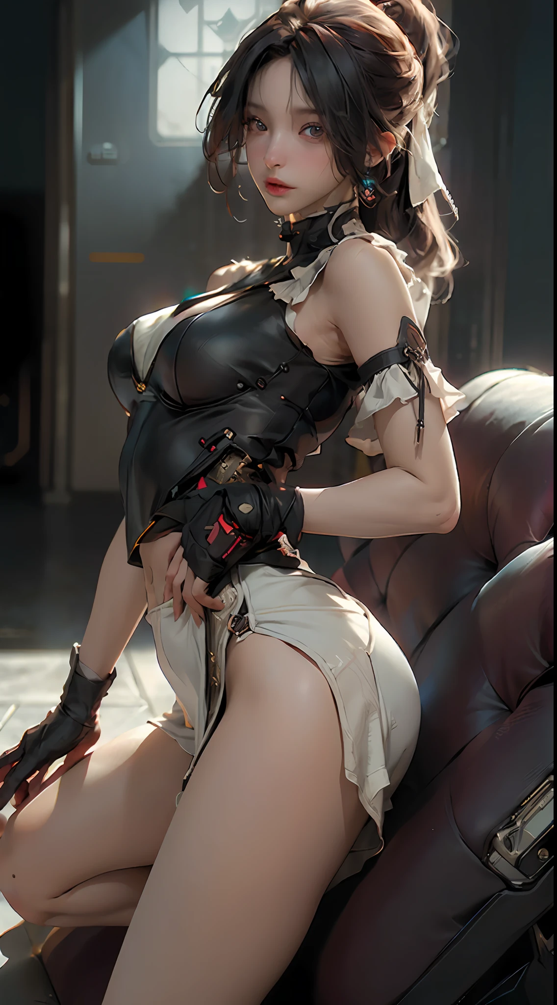 ((Best quality)), ((masterpiece)), (detailed:1.4), 3D, an image of a beautiful cyberpunk female,sexy pose,HDR (High Dynamic Range),Ray Tracing,NVIDIA RTX,Super-Resolution,Unreal 5,Subsurface scattering,PBR Texturing,Post-processing,Anisotropic Filtering,Depth-of-field,Maximum clarity and sharpness,Multi-layered textures,Albedo and Specular maps,Surface shading,Accurate simulation of light-material interaction,Perfect proportions,Octane Render,Two-tone lighting,Wide aperture,Low ISO,White balance,Rule of thirds,8K RAW,