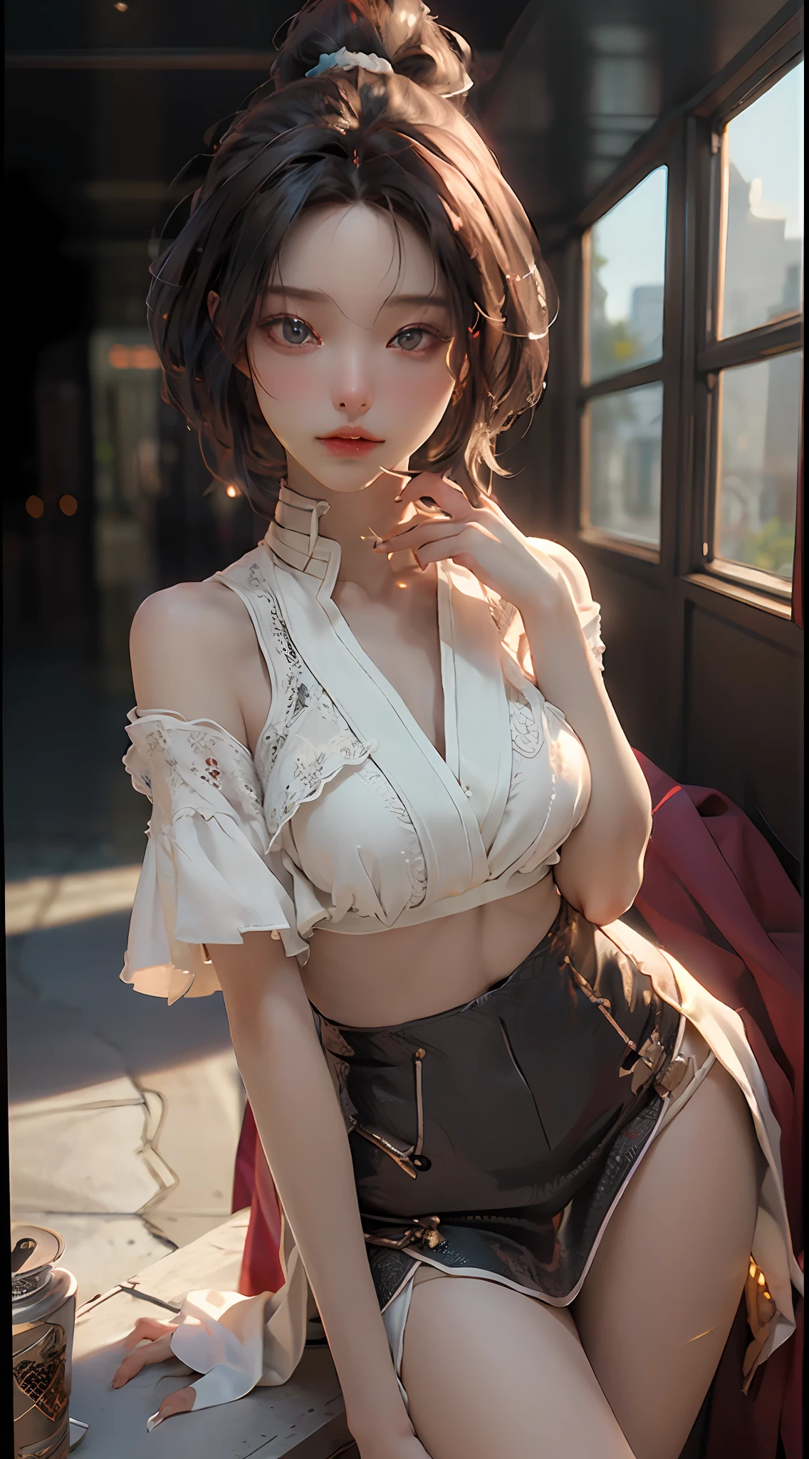 ((Best quality)), ((masterpiece)), (detailed:1.4), 3D, an image of a beautiful cyberpunk female,sexy pose,HDR (High Dynamic Range),Ray Tracing,NVIDIA RTX,Super-Resolution,Unreal 5,Subsurface scattering,PBR Texturing,Post-processing,Anisotropic Filtering,Depth-of-field,Maximum clarity and sharpness,Multi-layered textures,Albedo and Specular maps,Surface shading,Accurate simulation of light-material interaction,Perfect proportions,Octane Render,Two-tone lighting,Wide aperture,Low ISO,White balance,Rule of thirds,8K RAW,