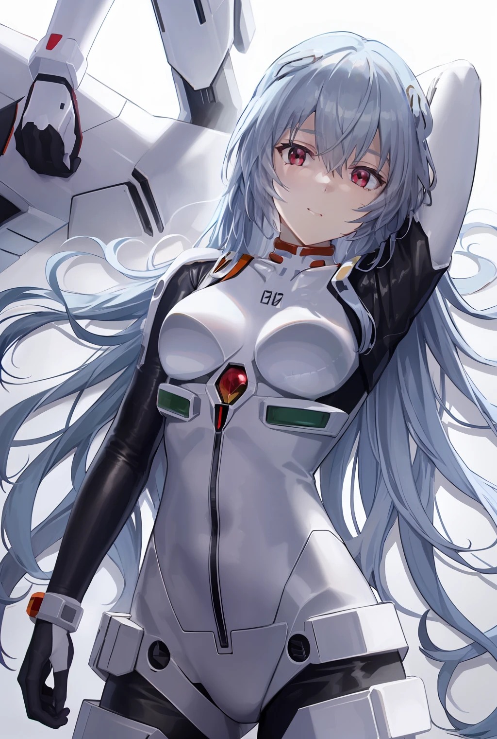 hyper realisitc，sci-fy，1girll，Anatomy of the correct body，ayanami rei，mating，seductiv，leather clothes，Machine Zero，EVA，apostle，combats，sortie，ellegance，victorious