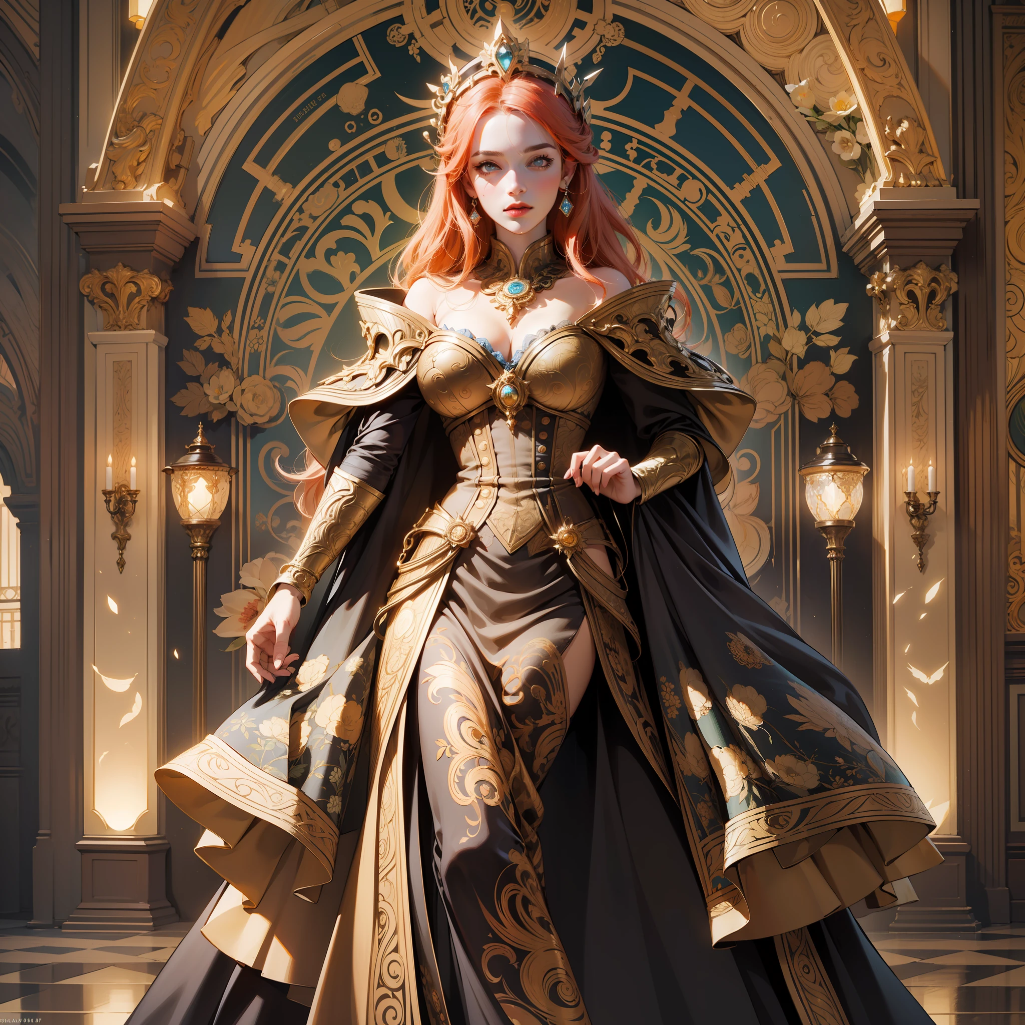 Clara Crawford, photorealistic beautiful woman, light hair, full body, cover, hyperdetailed painting, luminism, Bar lighting, complex, 4k resolution concept art portrait by Greg Rutkowski, Artgerm, WLOP, Alphonse Mucha, little fusion pojatti realistic steampunk, fractal isometrics details bioluminescens : a stunning realistic photograph 30 years , redhead, italian goddness beautiful awesome with big white flowers tiara of wet bone structure, 3d render, octane render, intricately detailed, titanium decorative headdress, cinematic, trending on artstation | Isometric | Centered hipereallistic cover photo awesome full color, hand drawn, dark, gritty, realistic mucha, klimt, erte .12k, intricate. hit definition , cinematic,Rough sketch, mix of bold dark lines and loose lines, bold lines, on paper , full body with velvet dress, humanoid, Full body.