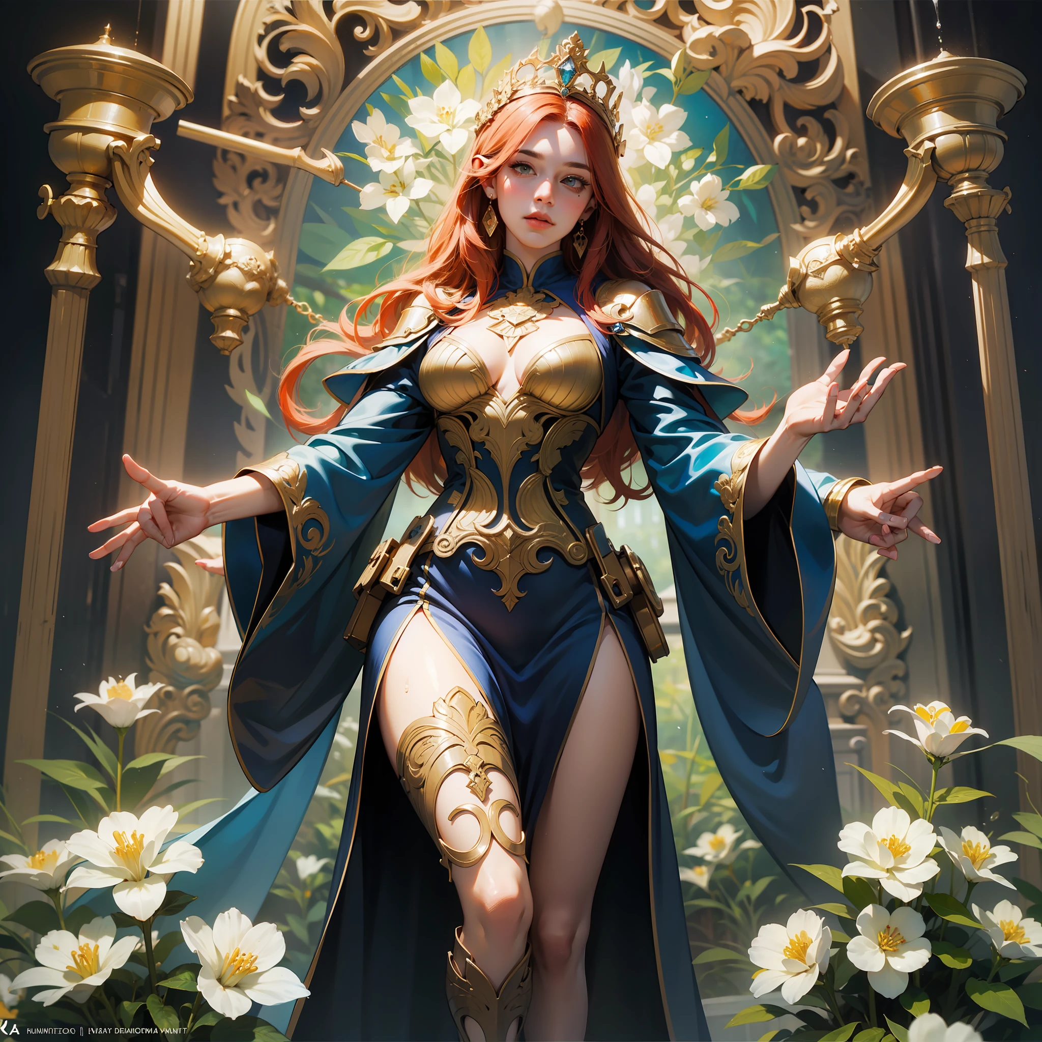 Clara Crawford, photorealistic beautiful woman, light hair, full body, cover, hyperdetailed painting, luminism, Bar lighting, complex, 4k resolution concept art portrait by Greg Rutkowski, Artgerm, WLOP, Alphonse Mucha, little fusion pojatti realistic steampunk, fractal isometrics details bioluminescens : a stunning realistic photograph 30 years , redhead, italian goddness beautiful awesome with big white flowers tiara of wet bone structure, 3d render, octane render, intricately detailed, titanium decorative headdress, cinematic, trending on artstation | Isometric | Centered hipereallistic cover photo awesome full color, hand drawn, dark, gritty, realistic mucha, klimt, erte .12k, intricate. hit definition , cinematic,Rough sketch, mix of bold dark lines and loose lines, bold lines, on paper , full body with velvet dress, humanoid, Full body.