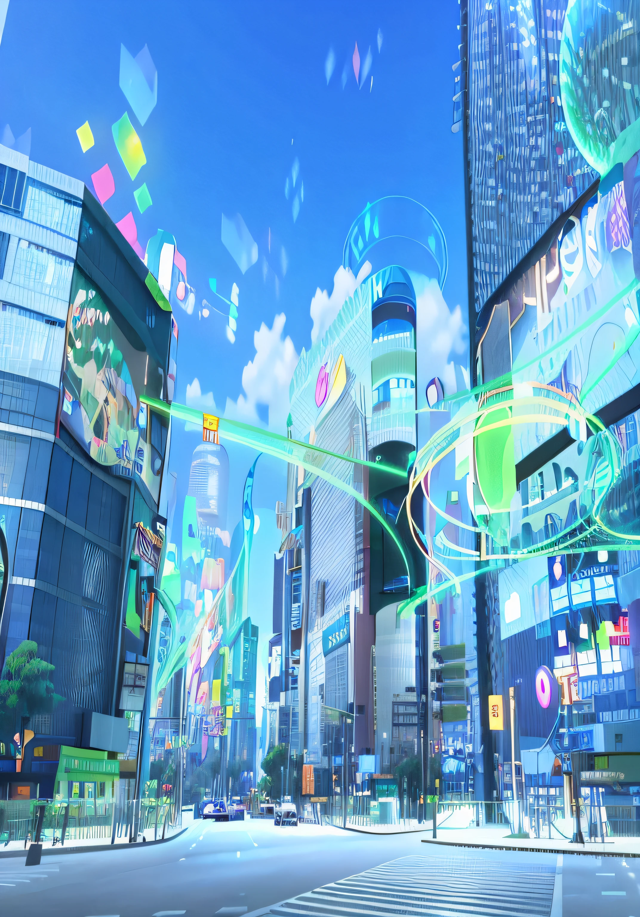 The image of Araff of a city with many buildings and lots of lights, detailed photo of virtual world, tokio futuristic in background, tokyo futuristic and clean, Beautiful city of the future, The future city, tokyo futuristic in background, pc screenshot, in a cybercity, hyper-futuristic city, futuristic street, tokyo anime anime scene