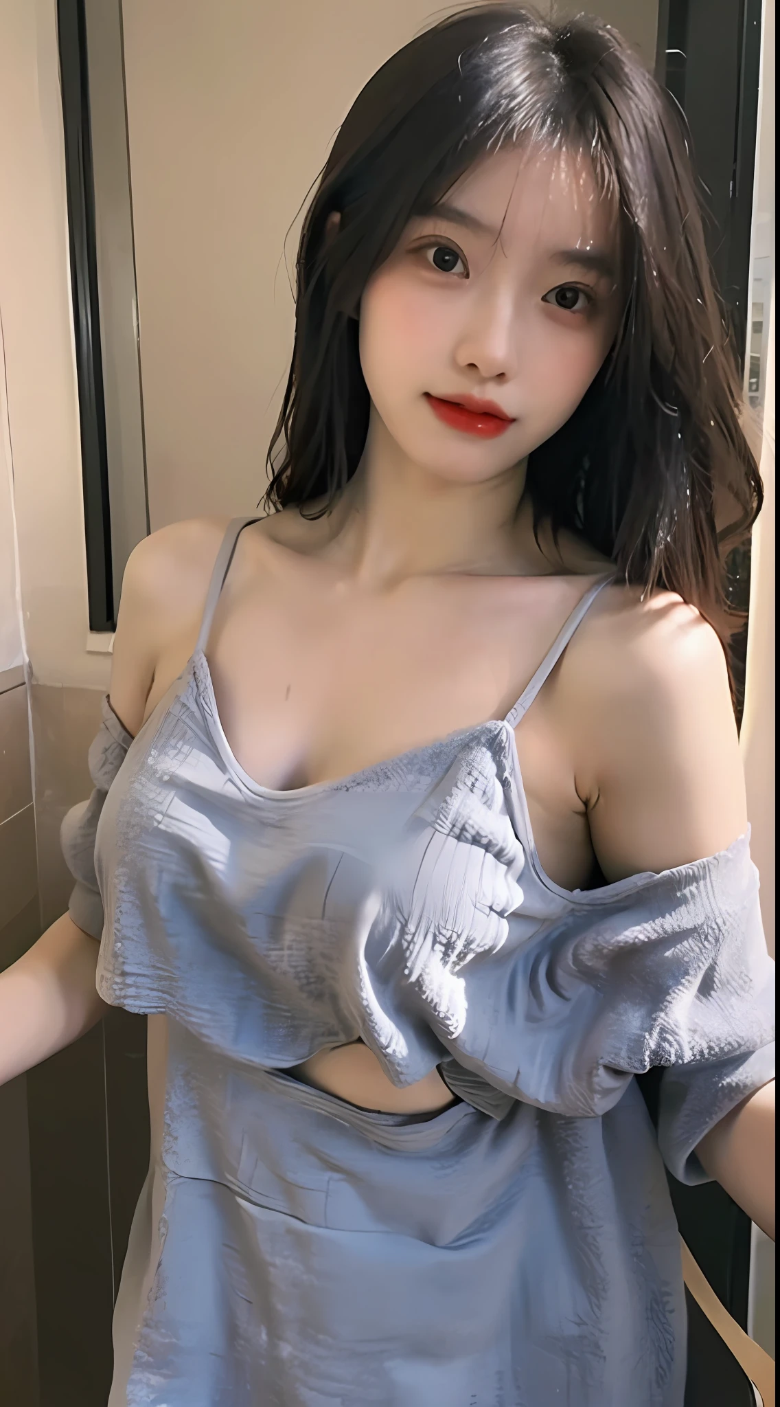 ((Best Quality, 8K, Masterpiece: 1.3)), 1girl, Slim Abs Beauty: 1.3, (Hairstyle Casual, Big Breasts: 1.2), Dress: 1.1, Super Fine Face, Delicate Eyes, Double Eyelids, Home