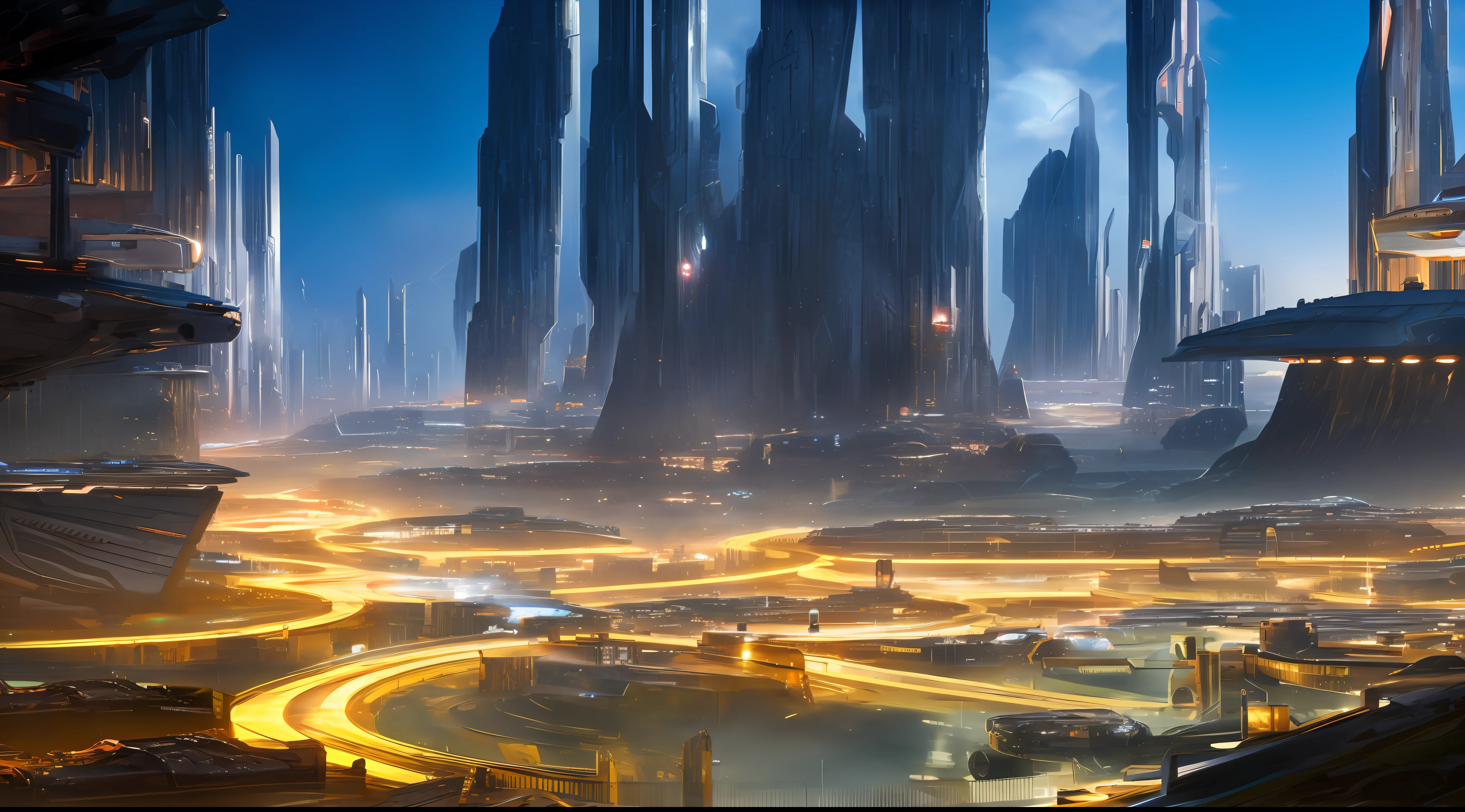 landscape of a futuristic sci fi city, sci fi, ultra realistic, high resolution, city --auto