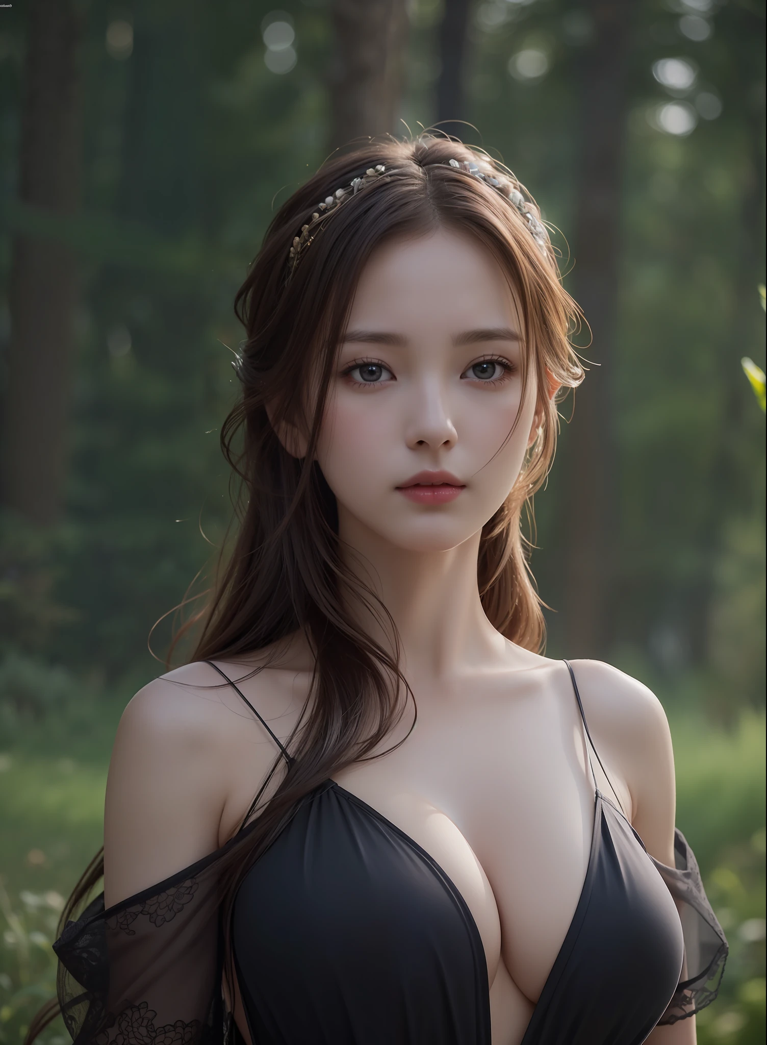 (nsfw:1.3), (masterpiece, best quality, extremely detailed 8k, ultra hd, ultra-detailed, highly detailed, highly realistic, ultra-realistic, photo realistic), (1girl:1.5), (detailed realistic skin), (realistic big breasts), slender abs, (closed mouth:1.4)