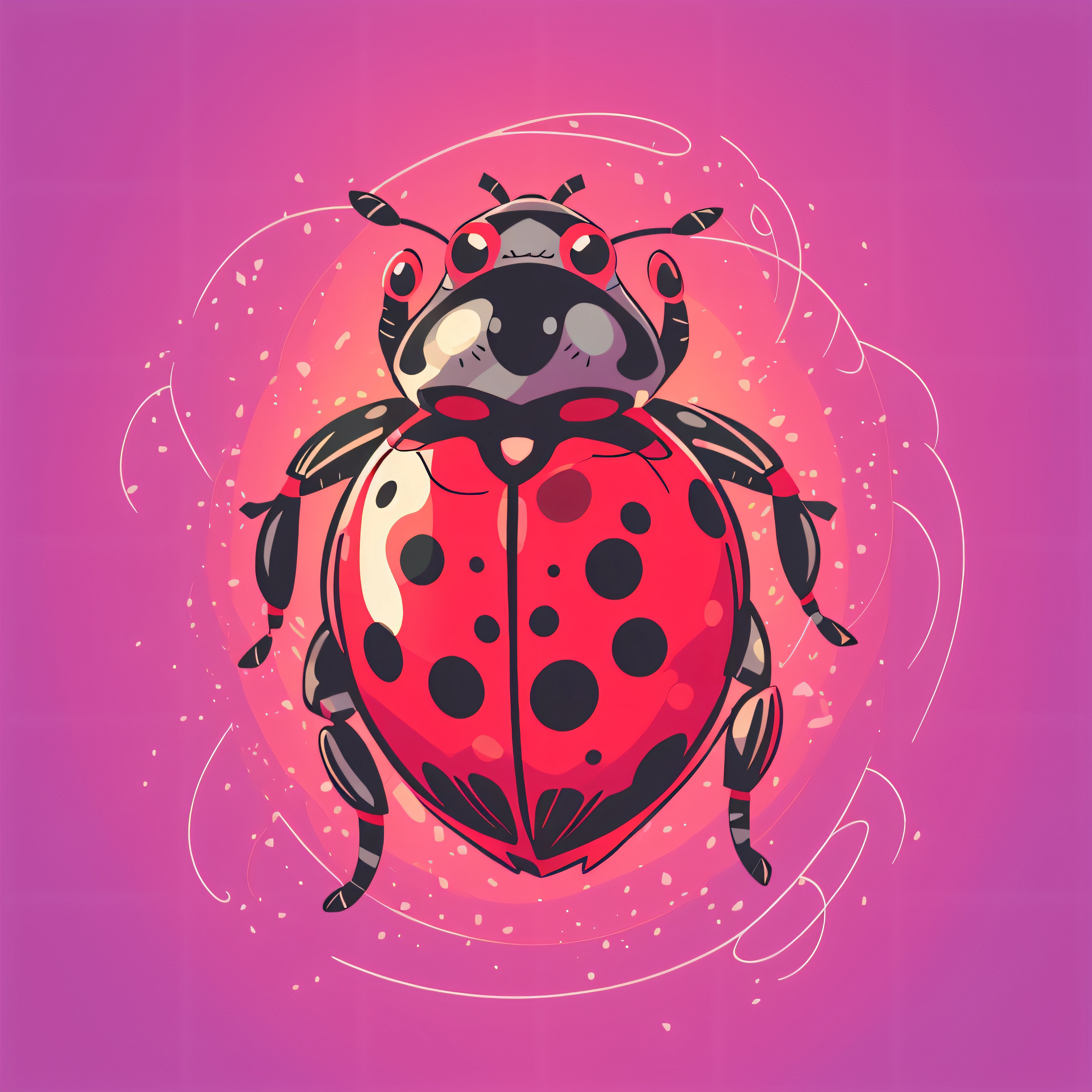 graphic for t-shirt design, clean logo, vector image, ladybug