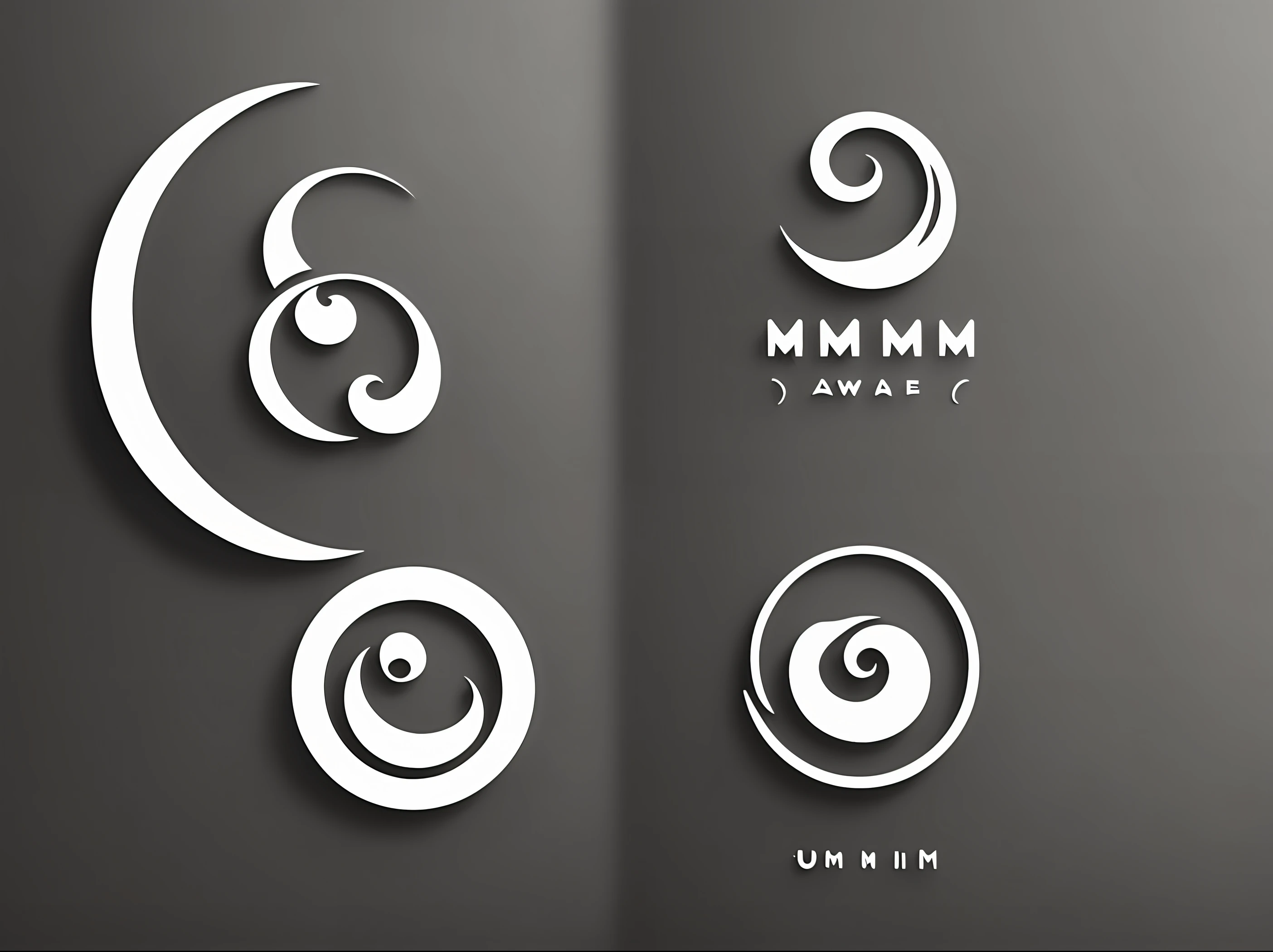 Japanese style circular logo design for the Japanese restaurant brand "umi", symbolizing the waves of the sea
