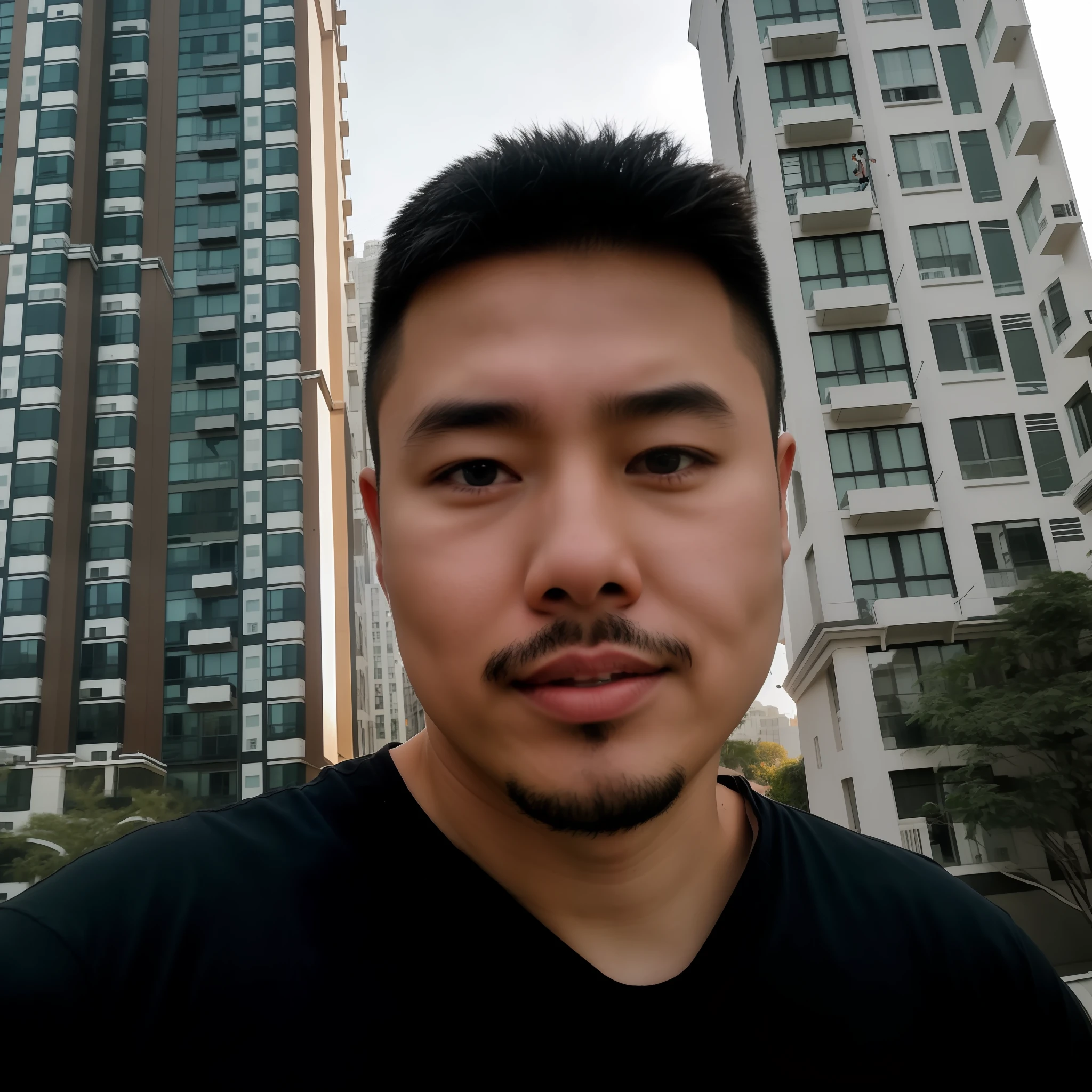 Allard men in black shirts and black shirts in front of a tall building, 2 7 years old, 2 8 years old, 8k selfie photograph, 2 9 years old, steve zheng, 3 2 - year - old, (38 years old), xintong chen, 3 6 years old, 38 years old, yanjun cheng