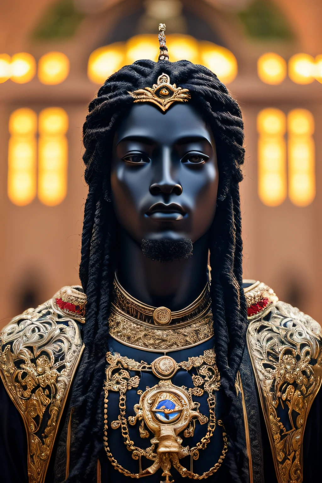 (Bonito Disney Prince cabelo preto escuro, olhos azuis, sobrancelhas marcantes e rosto de cimento, pele de azeitona branca, pele bronzeada ao sol. semideus grego warriora1.2), roupa de guerreiro romano couro preto e azul, hiperdetalhado, ultra afiado, 8k, (insanamente detalhado:1.5), fotografia de corpo inteiro, 20 megapixels, Canon EOS R3, pele detalhada, semideus grego