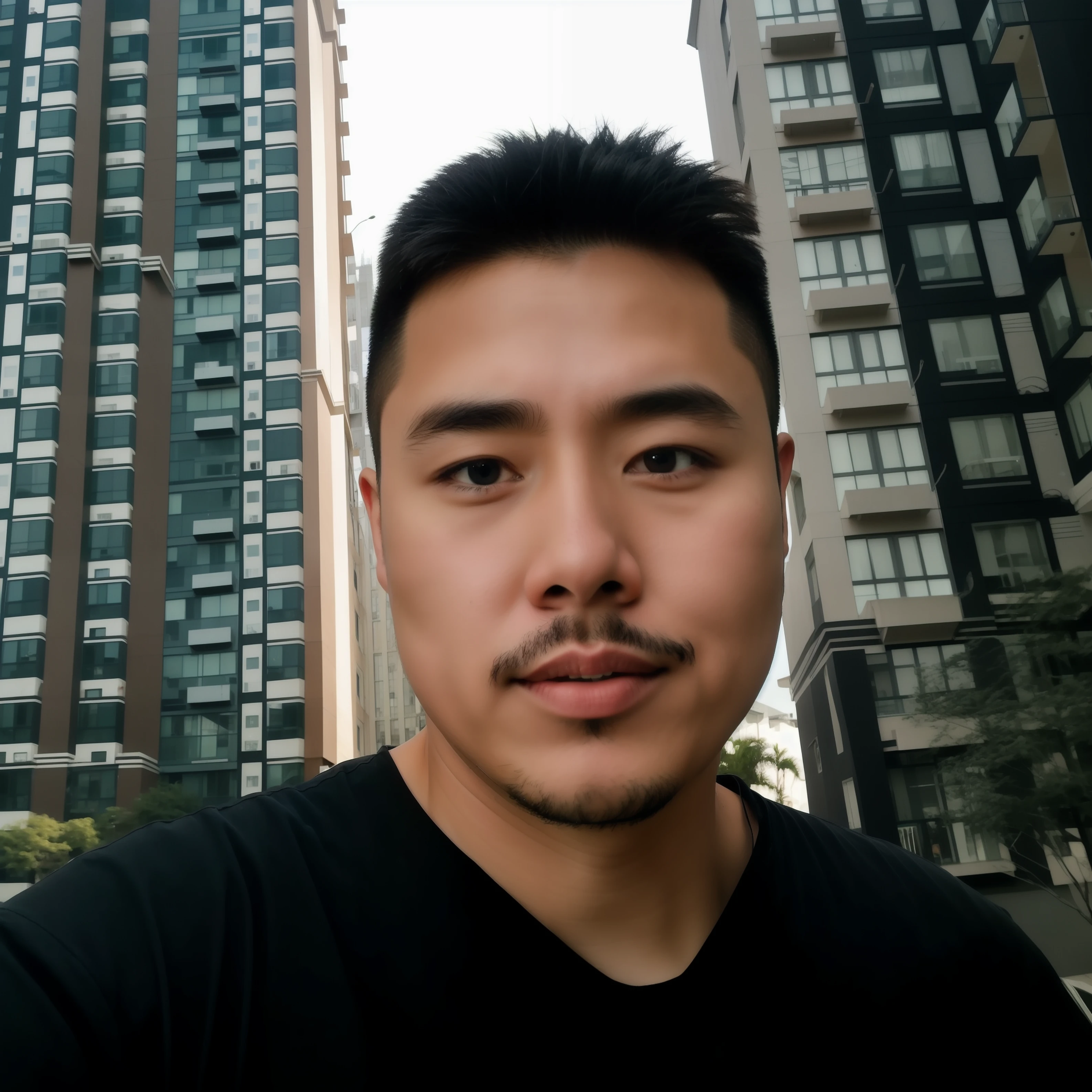 Allard men in black shirts and black shirts in front of a tall building, 2 7 years old, 2 8 years old, 8k selfie photograph, 2 9 years old, steve zheng, 3 2 - year - old, (38 years old), xintong chen, 3 6 years old, 38 years old, yanjun cheng