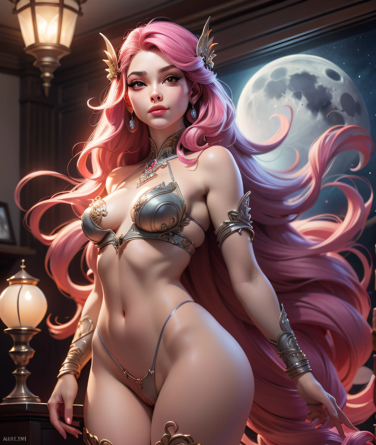 full body, masterpiece, best quality, (extremely detailed unity 8k CG wallpaper), (best quality), (best illustration), (best shadow), absurdities, realistic lighting, night, darkness, giant, Goddess, Ancient Goddess, Aphrodite, deity, glorious pose, night, moon, beautiful detailed brightness, luminous background glow,A masterpiece ultrarealistic ultra detailed full body portrait of a very beautiful Barbarian girl, massurrealism. medium shot, intricate, elegant, sexy, revealing, by stanley artgerm lau, wlop, rossdraws, james jean, andrei riabovitchev, marc simonetti, light by julie bell, ismail inceoglu, porcelain skin. global illuminatio,transparent clothes,open pants buttons showing pubic hair, perfect vaginal shape,small breasts, small breasts, peeping pink peeps,(masterpiece), floating vintage clock, exposed small breasts, visible pubic hair, view from below, floating antique clock, cloudy night sky storm, sunset red clouds storm cloudy, rough sea, psychedelic waves, skin and clothes wet with water, drops of water, floating bubbles, magical lights,face by tom bagshaw art station,, Moon Goddess, Full Length Figure, Contemptuous Gaze, Detailed Face, (Naked: 1.4), (See-Through Lingerie: 1.3),Transparent clothing, slight smile,Jean-Baptiste Monge style, bright, beautiful , splash, Glittering , cute and adorable, filigree, , rim lighting, lights, extremely , magic, surreal, fantasy, digital art, , wlop, artgerm,perfect female body close-up, full body, visible vaginal hair, pink pesones, transparent clothes