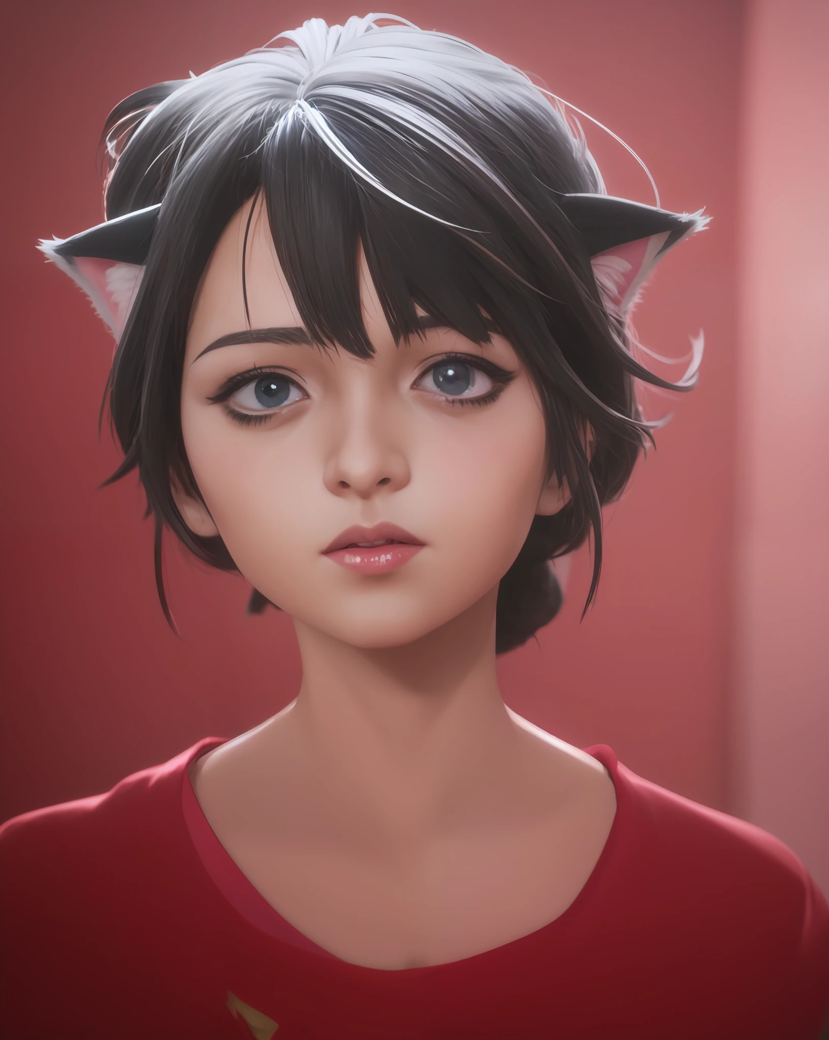 Anime girl with colorful hair and cat ears, realistic anime artstyle, anime realism style, beautiful anime catgirl, anime styled digital art, photorealistic anime girl rendering, Realistic anime 3 D style, a beautiful anime portrait, 3 d anime realistic, anime girl with cat ears, Digital anime art, Realistic anime art style, anime styled 3d, Kawaii realistic portrait
