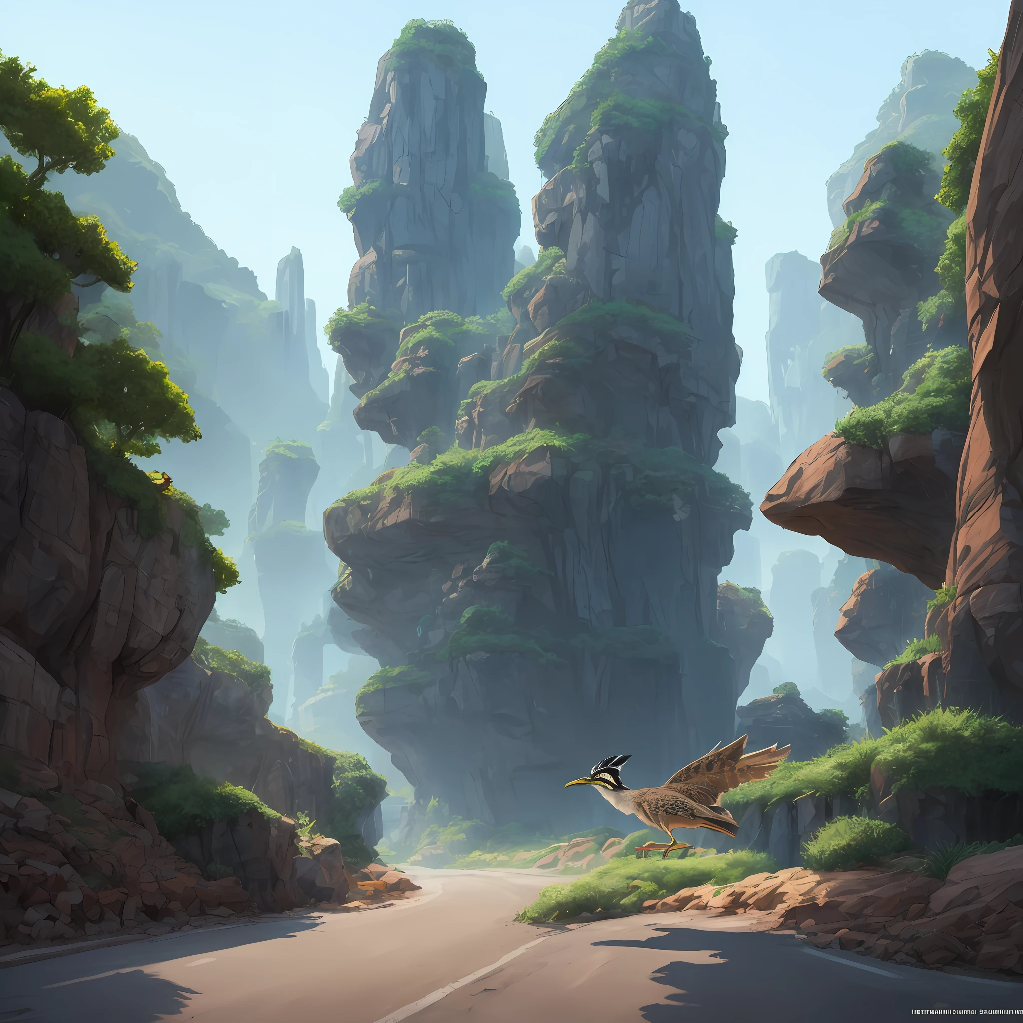 Roadrunner, concept art, line art, 4k in the style of Disney