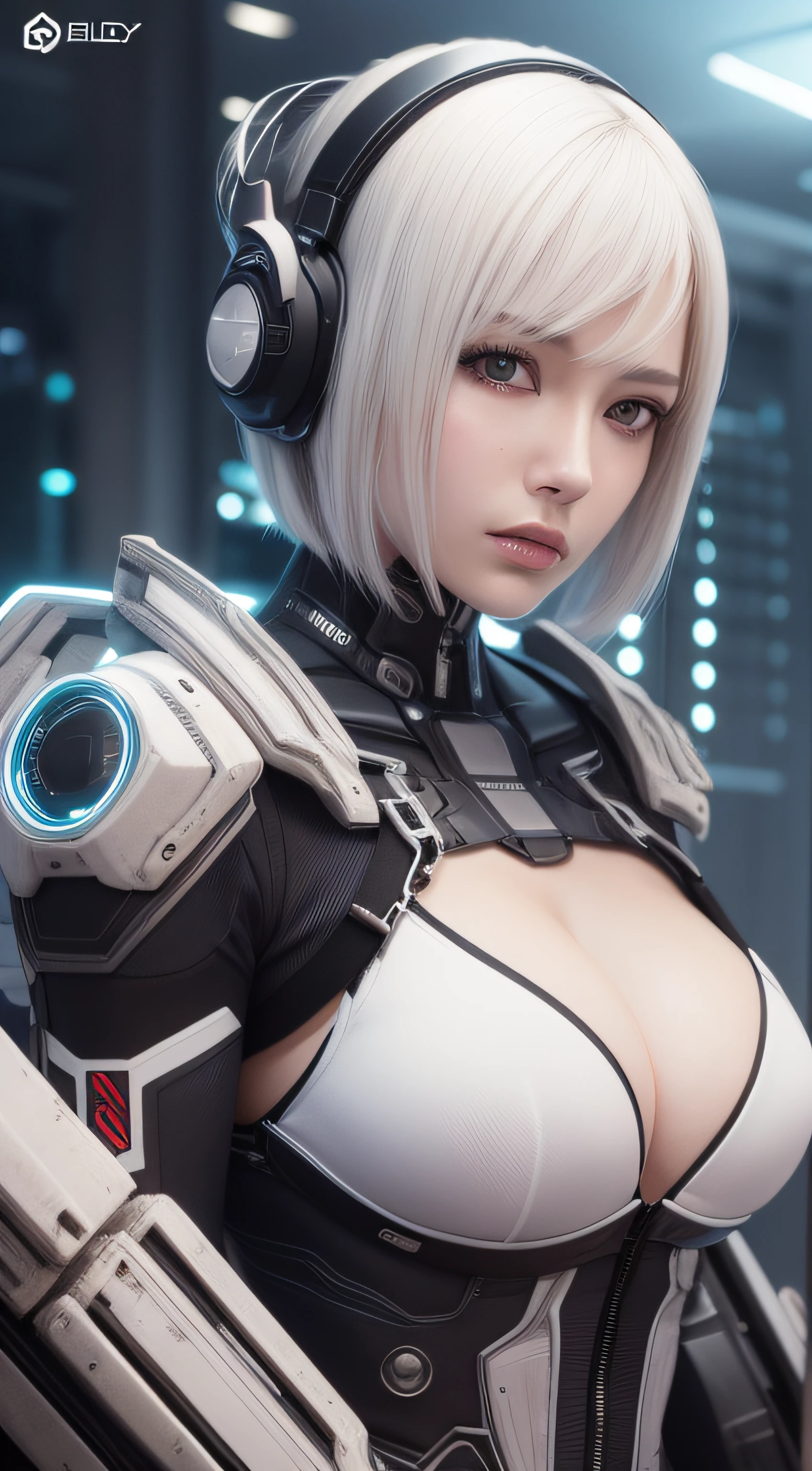 Highest image quality,Outstanding details,超高分辨率,(Fidelity:1.4),The best illustration,Favor the details,closeup cleavage,A mech girl,He has a delicate and beautiful face,((Red and white semi-mechanical body:1.8)),Raised sexy,cleavage,onbed,frontage,cyber punk perssonage,Futuristic,mechanically aesthetic,Complex machinery,The background is a high-tech lighting scene in the future city,Virtual Engine 5,Perfect detail rendering,rendering by octane,hyper HD