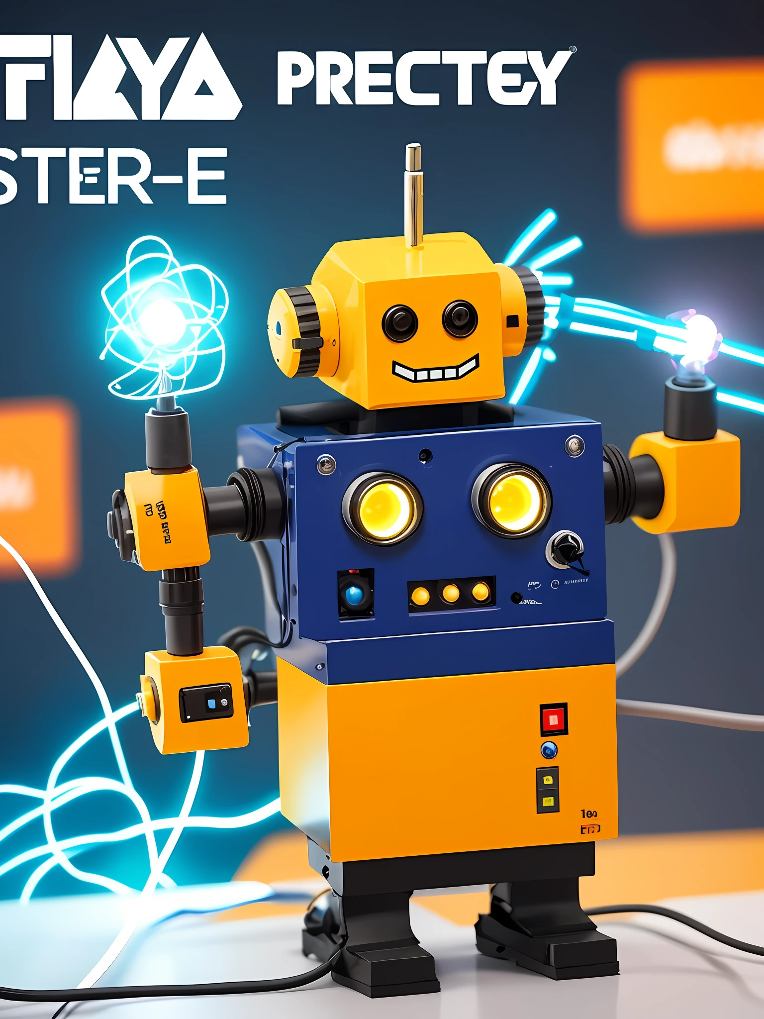 Para a empresa TTechnology, We can create a mascot that represents the electrical and technological services that the company offers. Here's a suggestion for the mascot:

Nome: Sparky

Appearance details:
Sparky is an energetic and friendly mascot that combines elements of electricity and technology. He has the shape of a robot, with a main body made of a material reminiscent of an electronic circuit with bright lines running through its body, indicando energia fluindo. The robot has a head with large, bright eyes that blink occasionally with blue and green LED lights. It has antennae on its head, symbolizing your connection to networks and communication systems.

Sparky uses small gears as accessories, suggesting his skill in automation and fixing objects. You also carry a small screwdriver or power tool in one of your hands, representing the electrical services provided by the company.

To convey the focus on electronic security and CCTV, Sparky may have a discreet camera installed on his chest, similar to a safety eye.

Cores:
As cores principais de Sparky podem ser azul, verde e prata, with touches of yellow and orange to represent the electrical and automation aspect.

Personalidade:
Sparky is a cheerful mascot, reliable and always willing to help. It symbolizes the technological and electrical expertise of the TTechnology company and represents the modern and innovative approach that the company has to deal with customer challenges.

Esse mascote traz um ar de modernidade e amigabilidade, with attributes that reflect the main services provided by the company TTechnology. Ele pode ser usado em materiais de marketing, website and other promotional materials to help create a connection with customers and reinforce the company's identity.