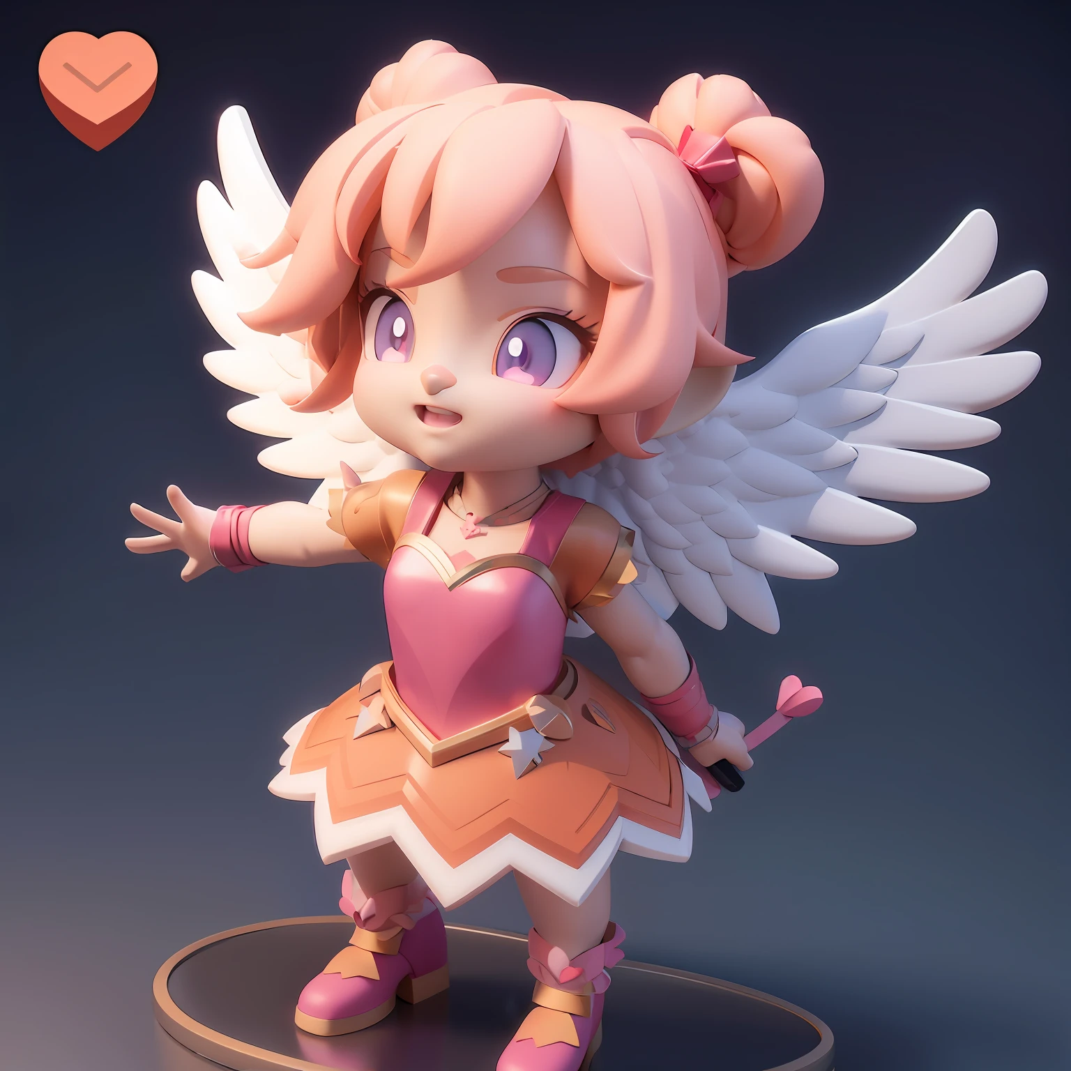 there is a cartoon character of a girl with wings and a heart, 3 d render stylized, cute 3 d render, stylized 3 d, render of a cute 3d anime girl, stylized anime, cute character, anime styled 3d, stylized character, stylized 3d render