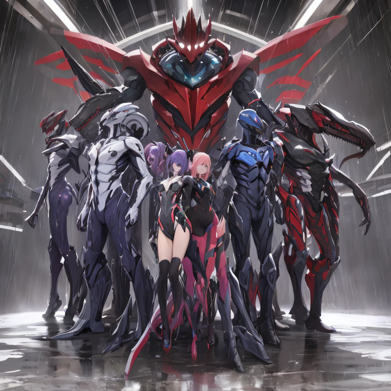 rained，Xenomorph，mechs，New Evangelion style，Armageddon，magia，Nine-headed body