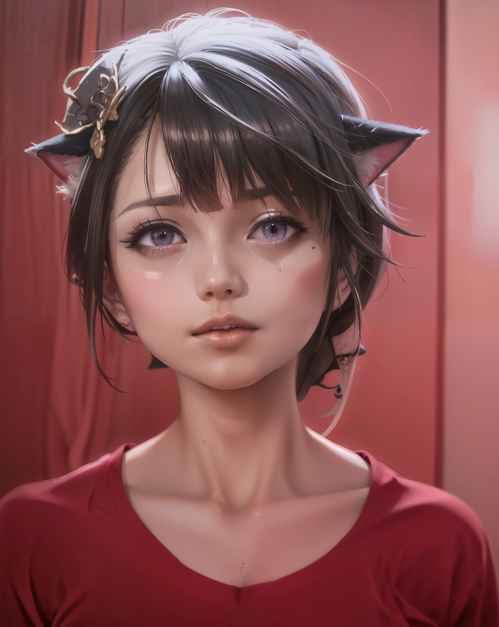 Anime girl with colorful hair and cat ears, realistic anime artstyle, anime realism style, beautiful anime catgirl, anime styled digital art, photorealistic anime girl rendering, Realistic anime 3 D style, a beautiful anime portrait, 3 d anime realistic, anime girl with cat ears, Digital anime art, Realistic anime art style, anime styled 3d, Kawaii realistic portrait