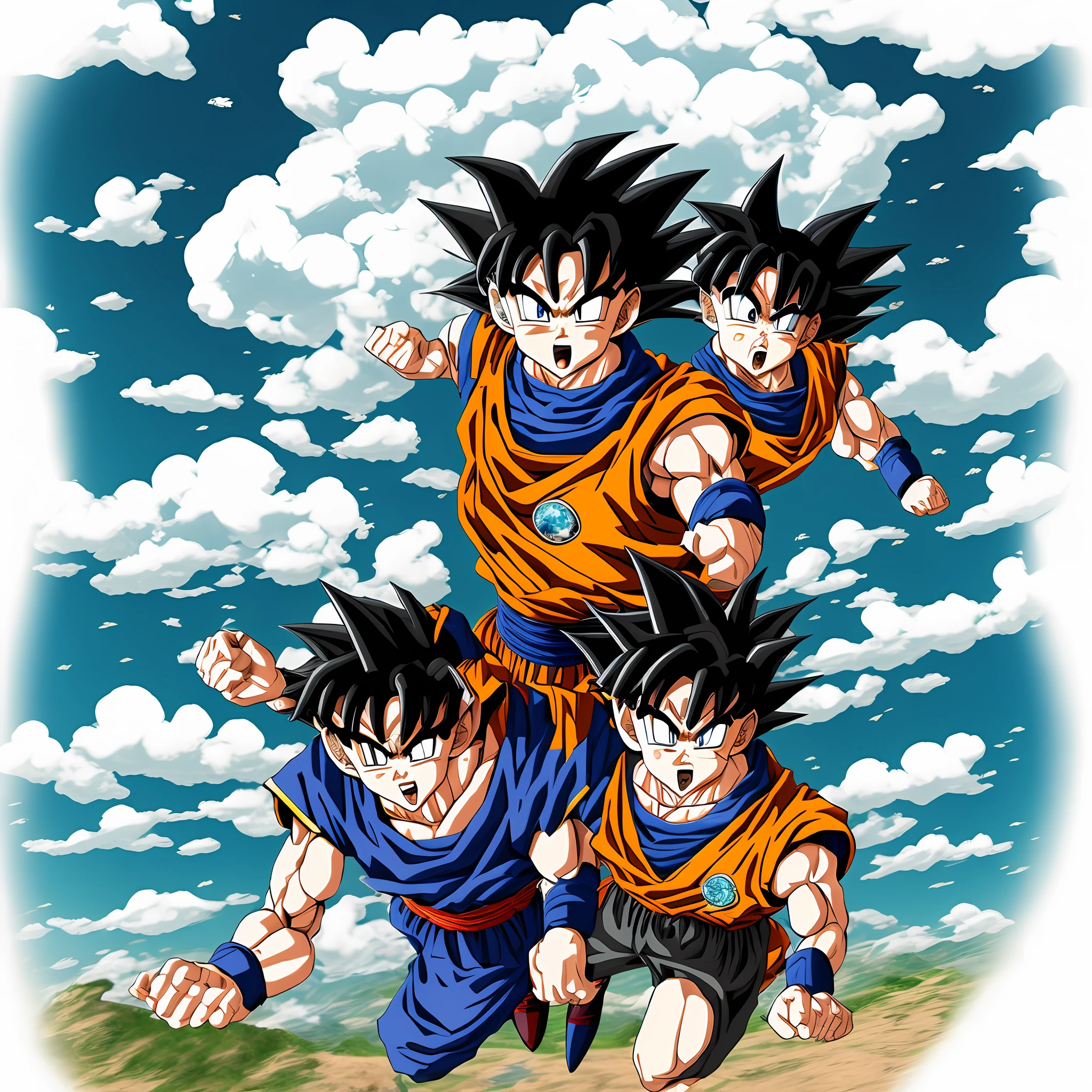 Couple in flying cloud dragon Ball with halo --auto