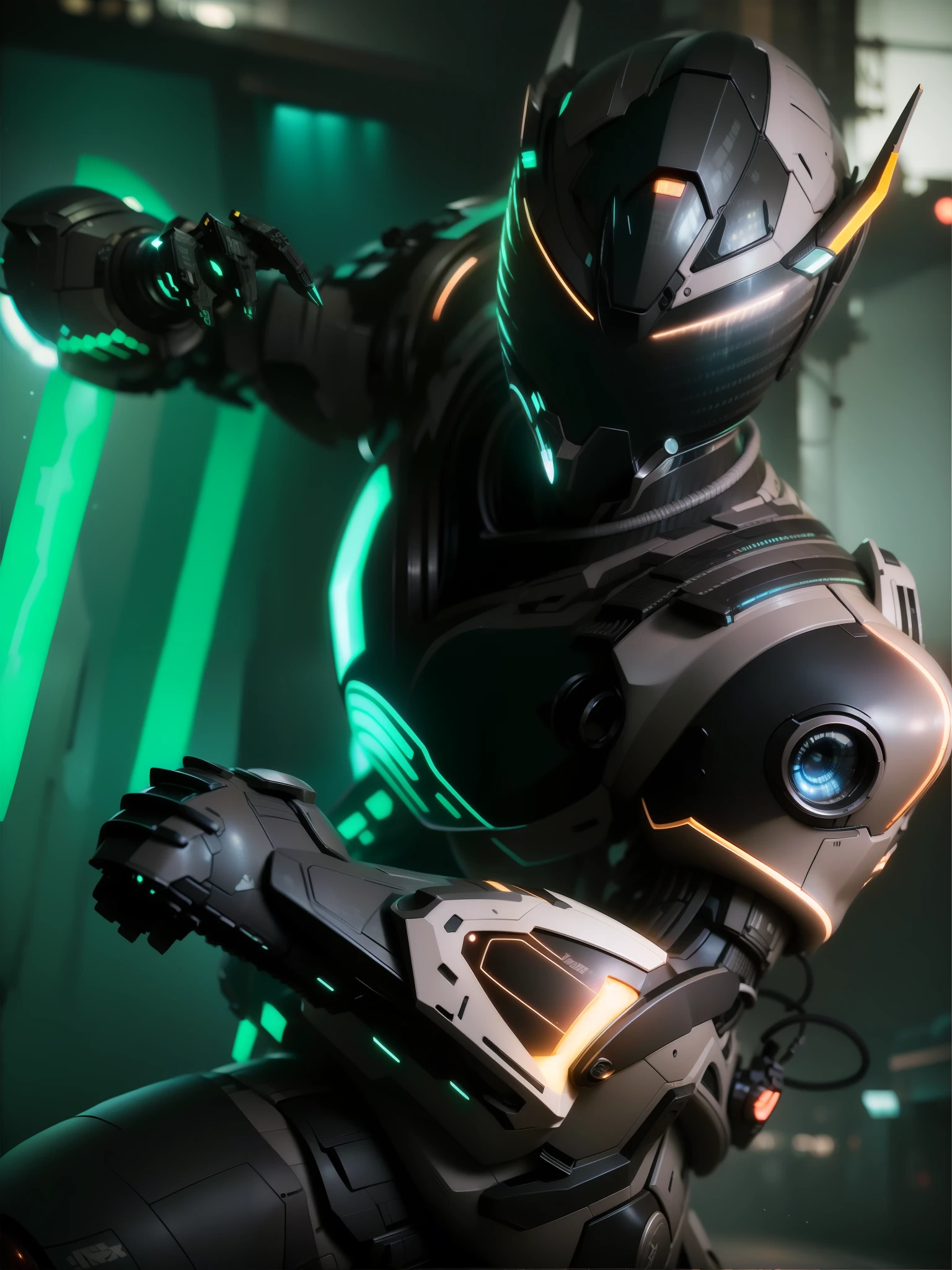 Realiy,photorealestic,Machinary,mechs,Technologie,musculous,glowing light eyes,Burly body,style of photography,Real scenery(Metallic texture 1.8)(Excess detail 2)(High resolution1.6)(4K clarity1.9)(Carbon fiber 1.5)(Metal reflection 1.5),Neon lights