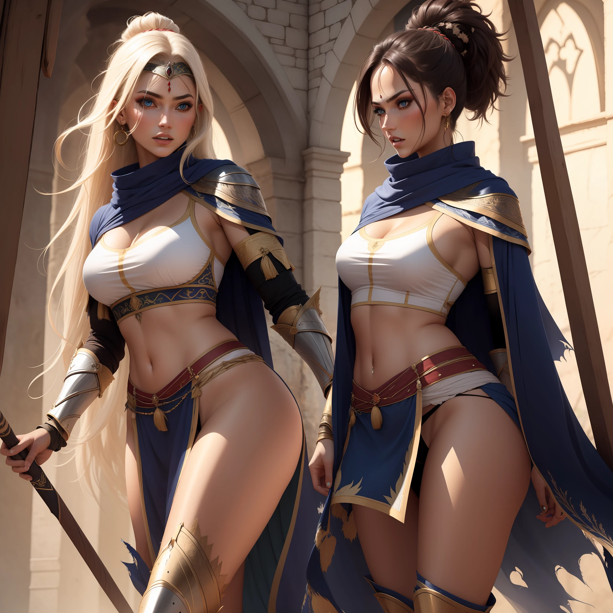 Female warrior clothes are torn No underwear No panties bundled