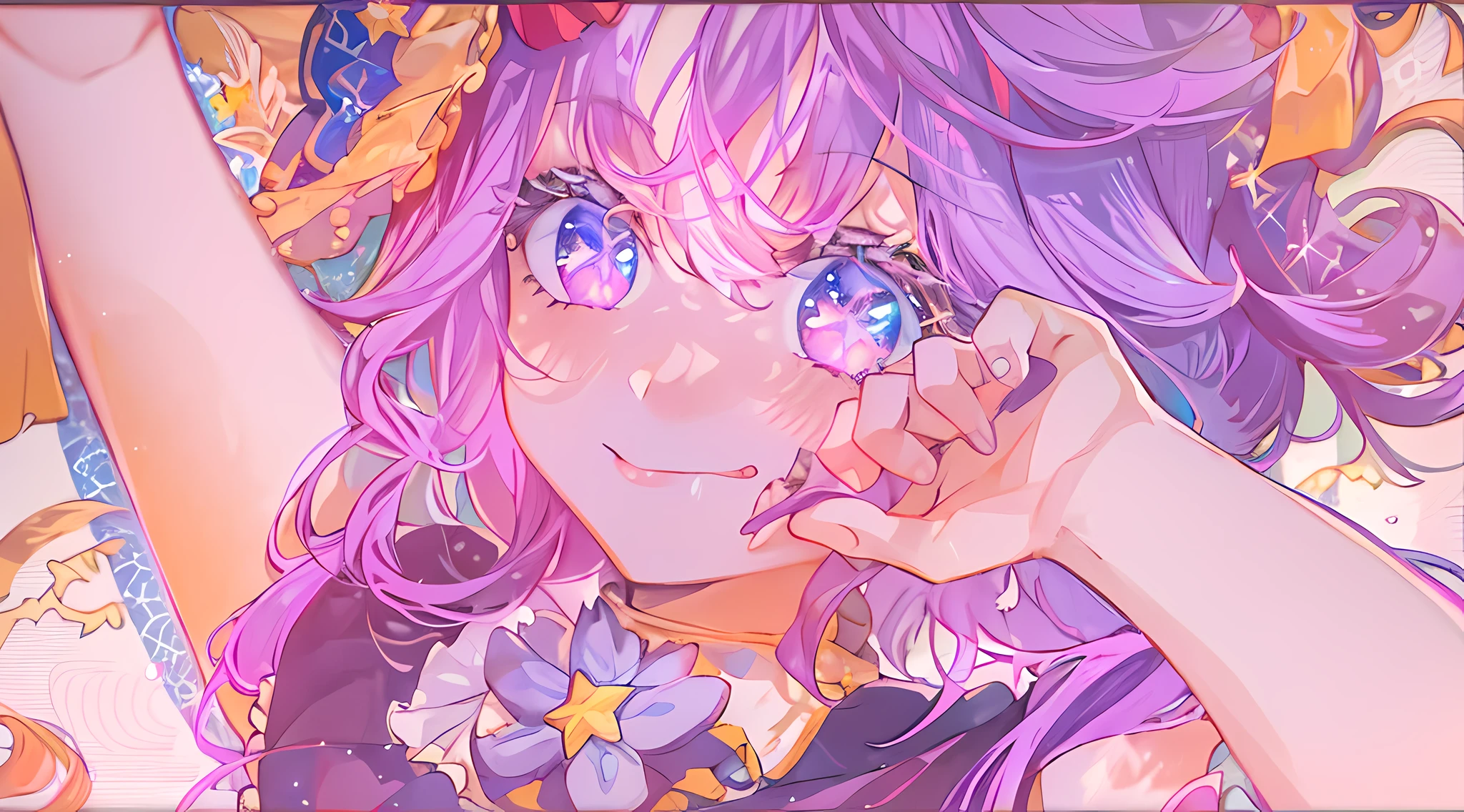 1girl, full body, cowboy shot,
(Rembrandt), illustration, (masterpiece), (best quality), (ultra_detailed), finely detail, (Depth of field),
HshinoAi,gloves, tongue out, tongue, long hair, star \(symbol\), looking at viewer, (purple hair:1.2), purple eyes, upper body, hair ornament, :p, frills, pink shirt, smile, sleeveless, shirt, idol, symbol-shaped pupils, hands up, bangs, one side up, star-shaped pupils, arms up,
dress pull,
Roaring Twenties, isometric, from above, sky, flower, cliff,