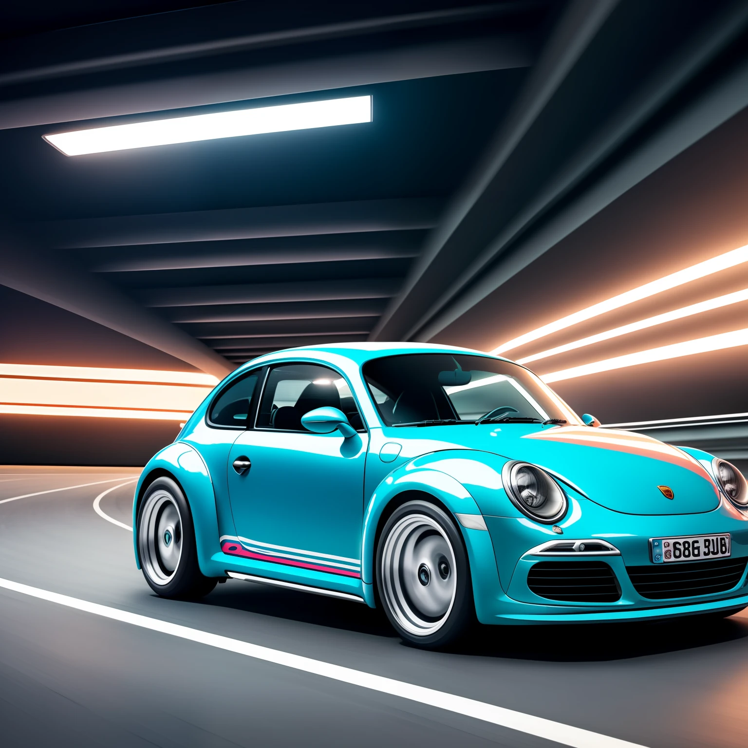 Fusca porsche style cyberpunk 8k --auto