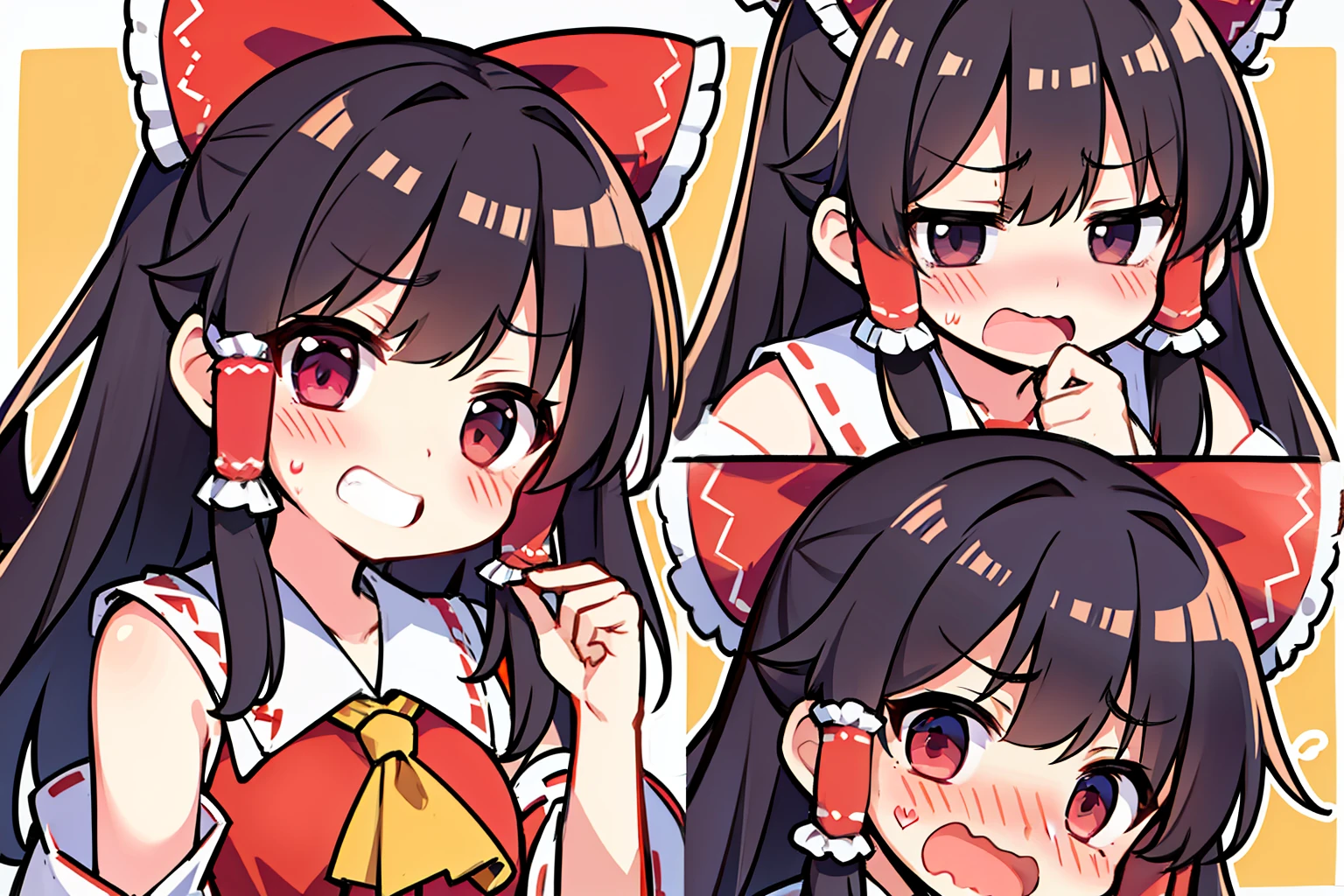 Borei Reimu、embarrassed from、blushed face
