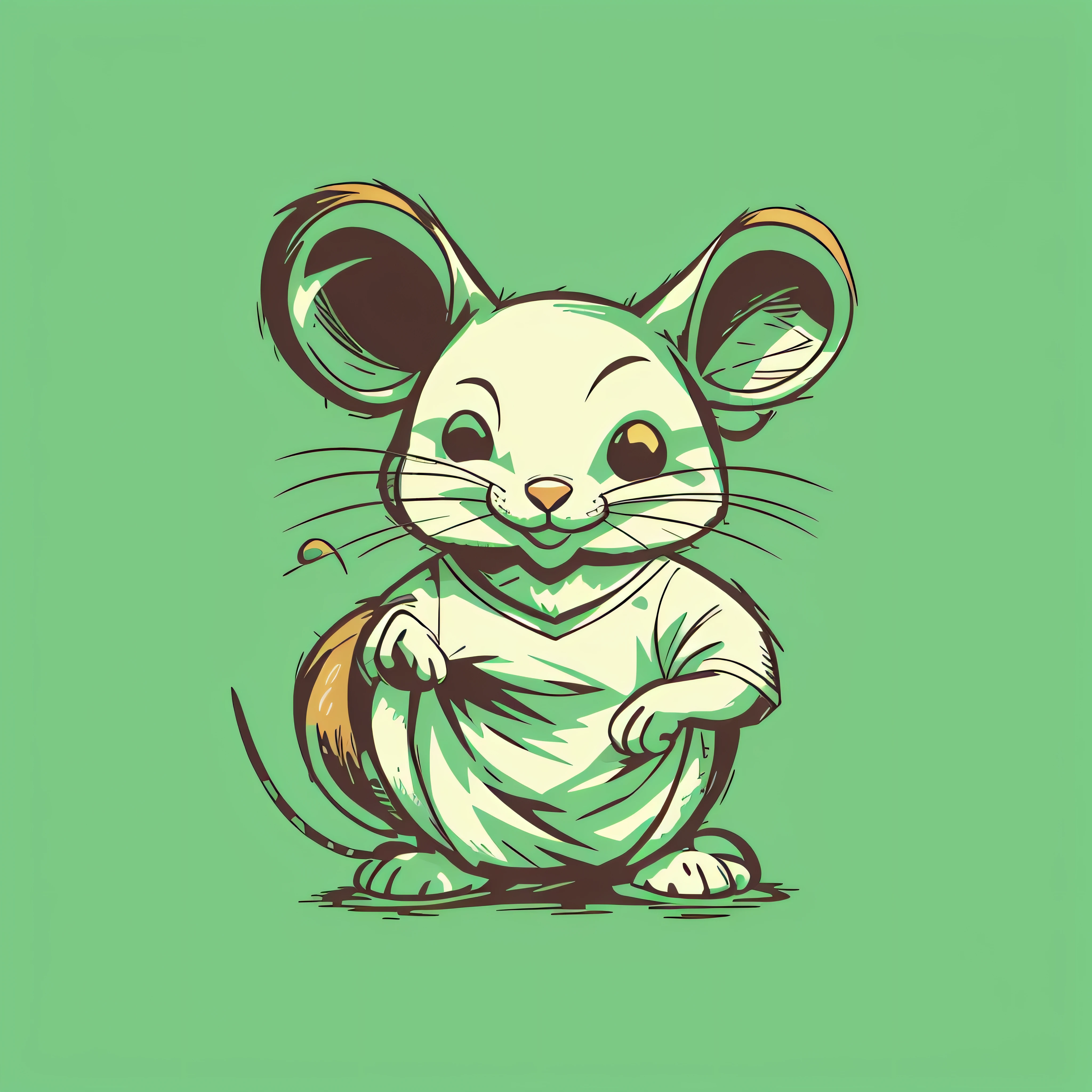graphic for t-shirt design, clean logo, vector image, mouse