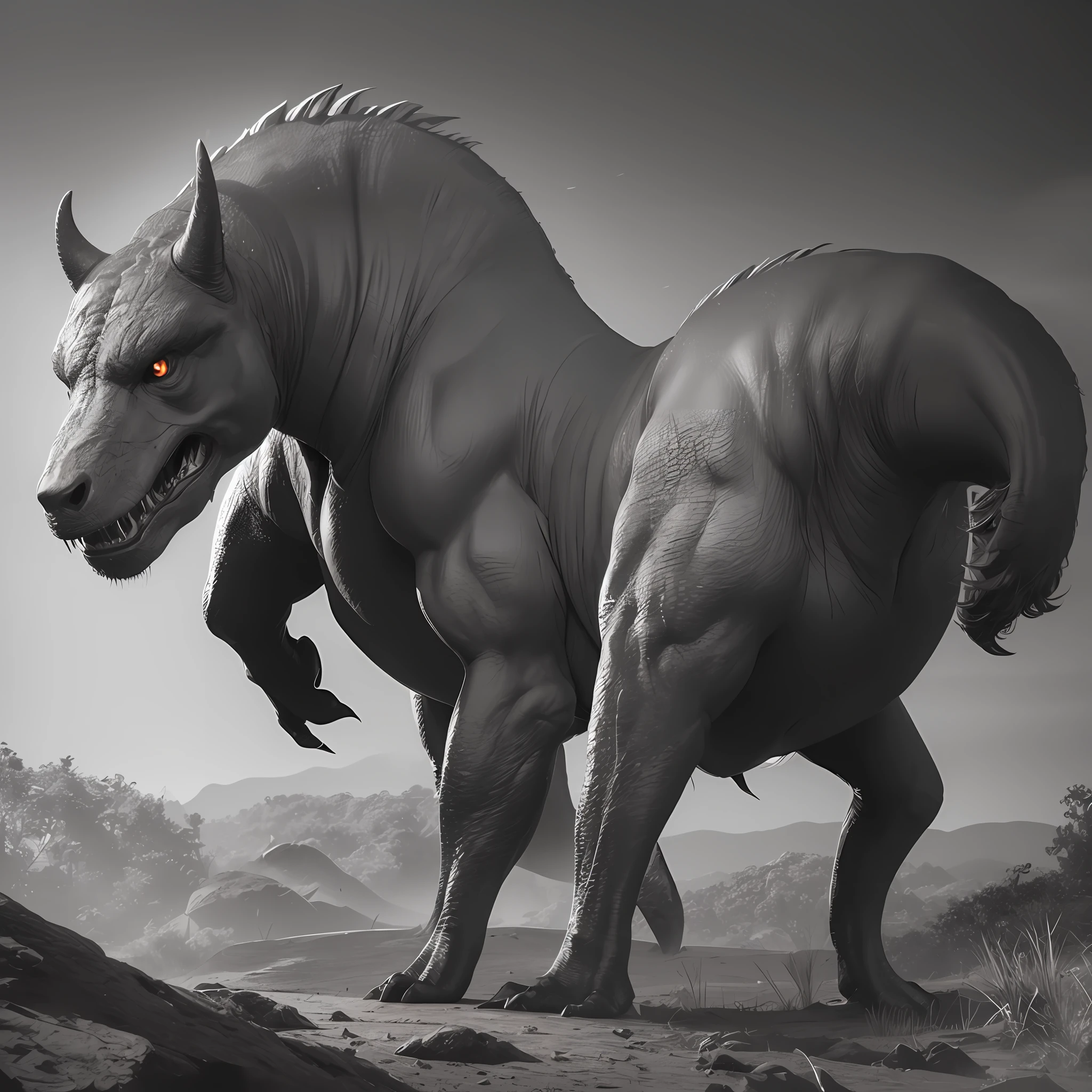 T. rex on steroids, concept art, line art, 4k muscular