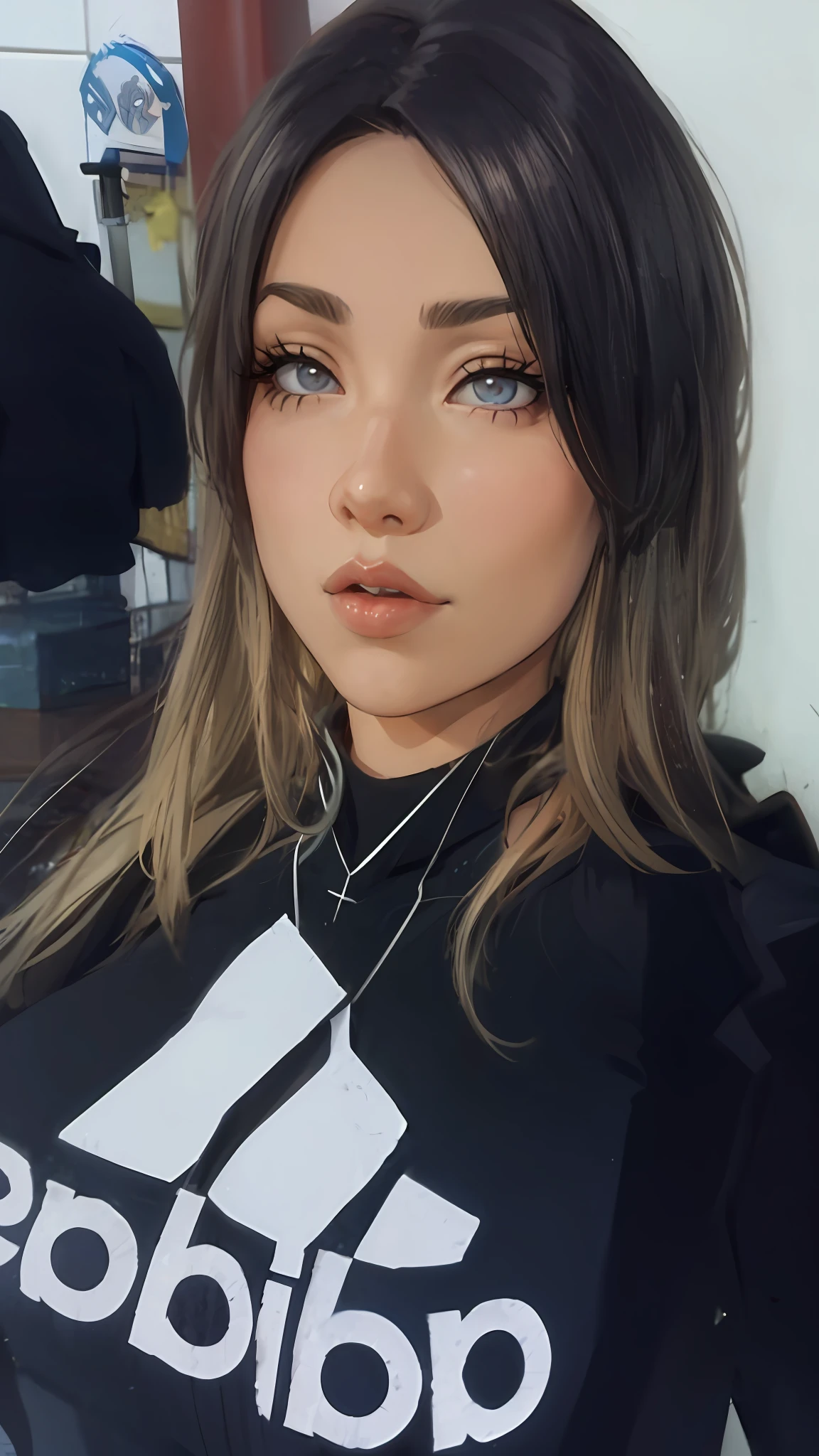 Mulher com uma camisa preta e um colar posando para uma foto, imagem de perfil, Pokimane, foto de perfil, asian female, foto de perfil headshot, basia tran |, 33 anos, Ayahausca, half asian, Mai Anh Tran, mia malkova, a young asian woman, Asian face