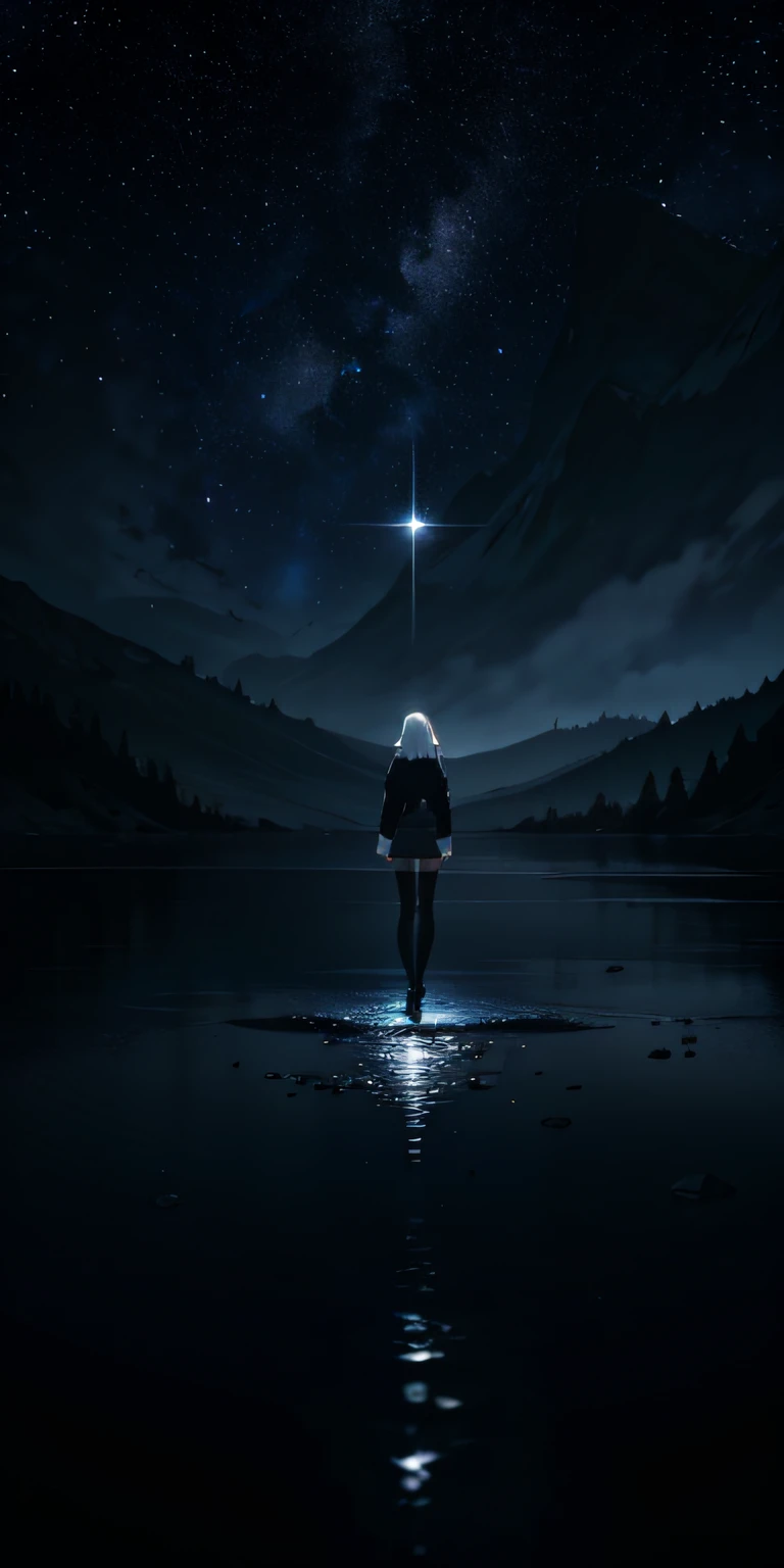 Abyss,darkly,no light,Reflecting the stars