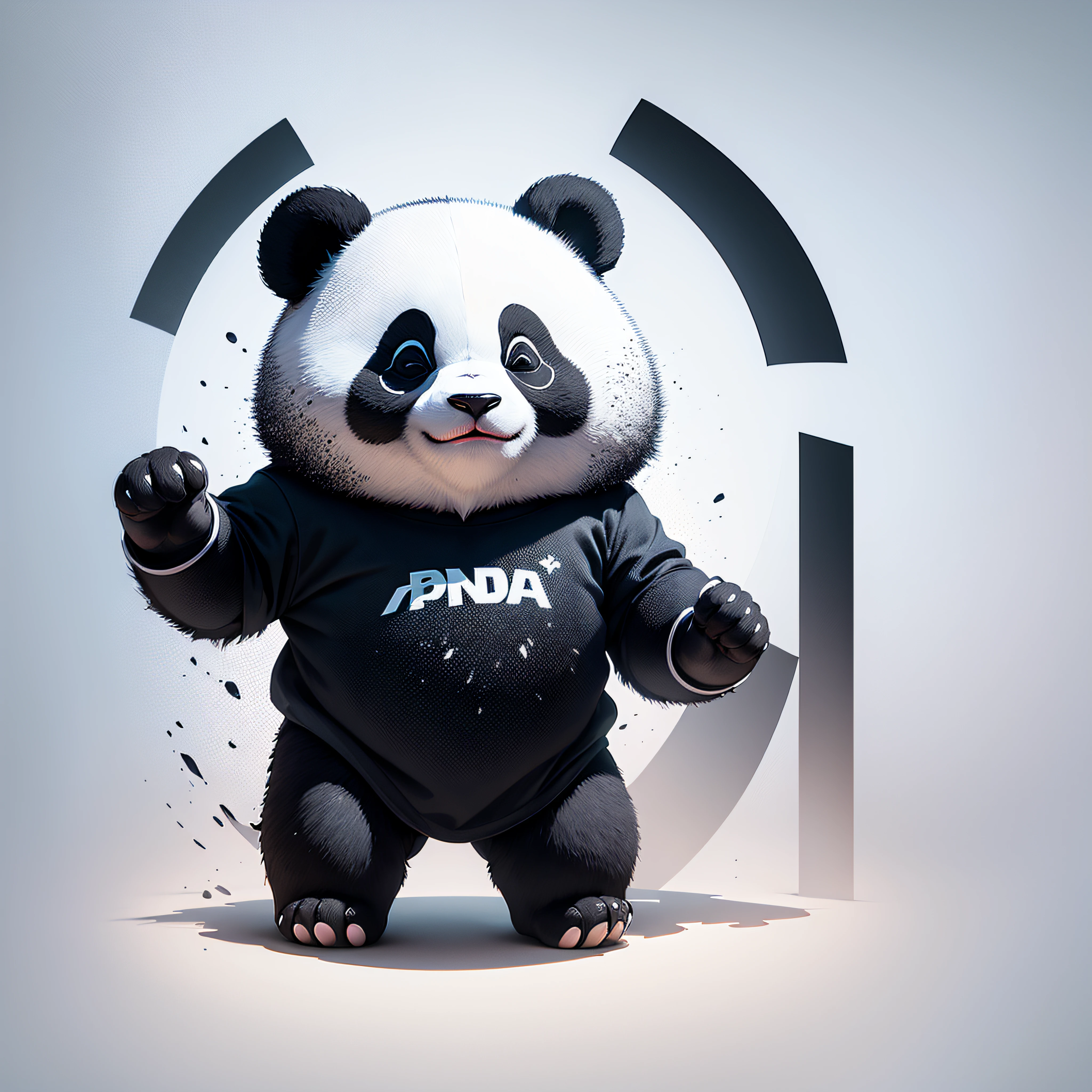 graphic for t-shirt design, clean logo, vector image, panda --auto
